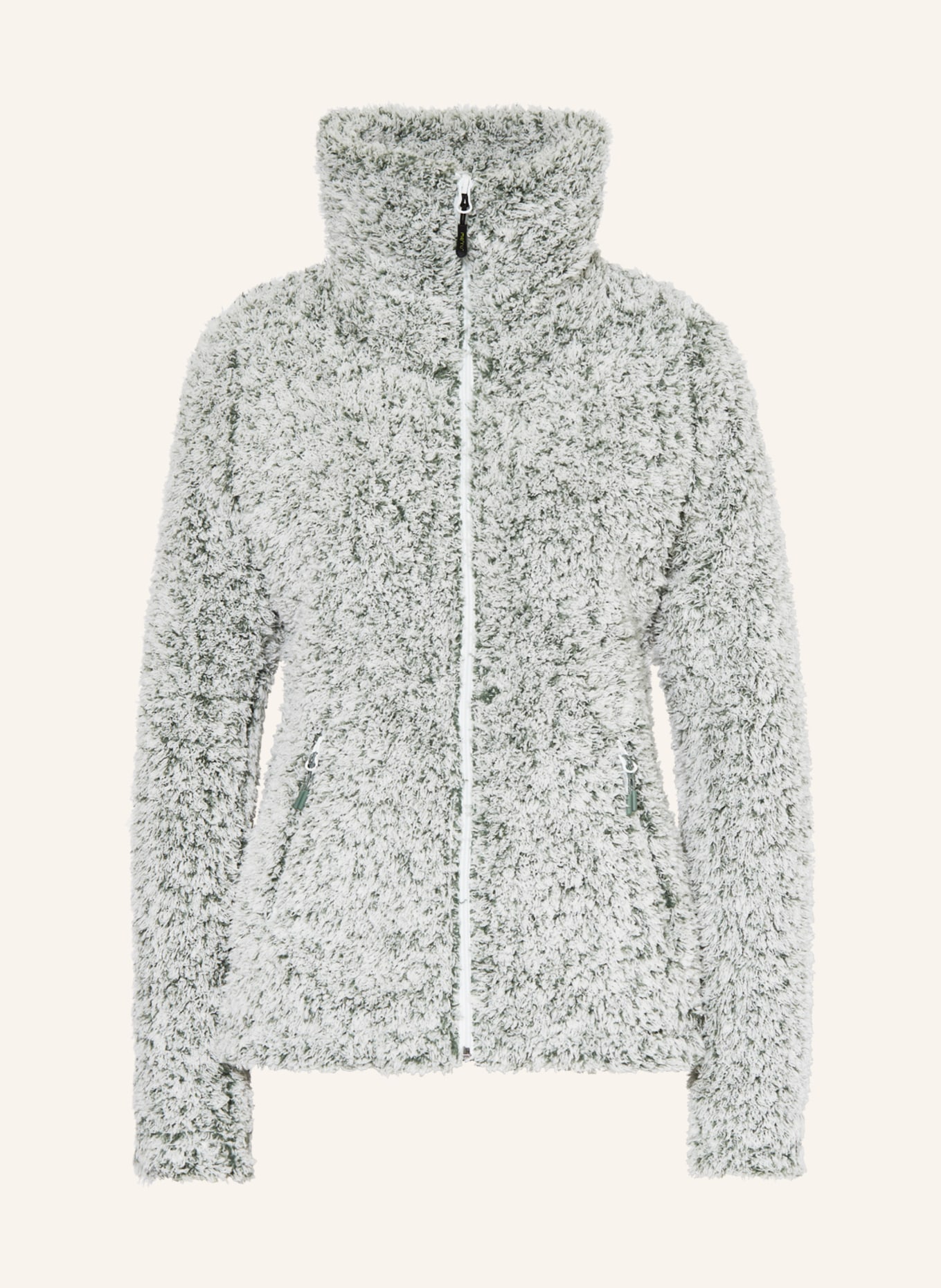 me°ru' Fleece jacket KURGAN, Color: WHITE/ GREEN (Image 1)