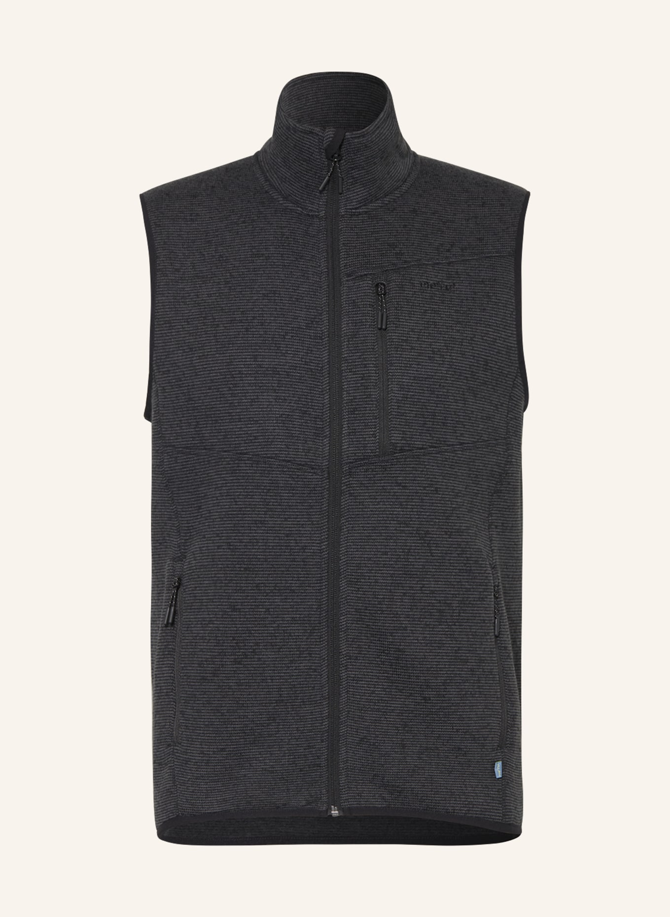 me°ru' Fleece vest BERGEN, Color: BLACK/ DARK GRAY (Image 1)