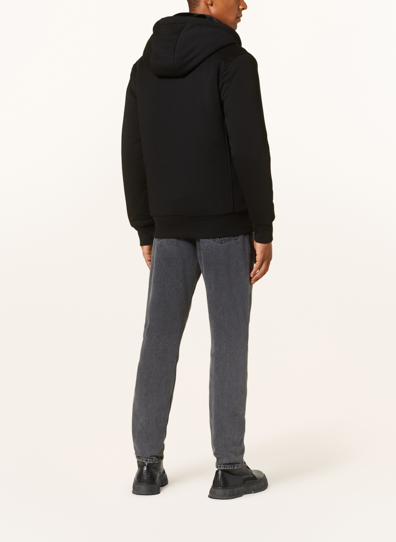 MOOSE KNUCKLES Bluza rozpinana LINDEN BUNNY z odpinanym sztucznym futrem: CZARNY