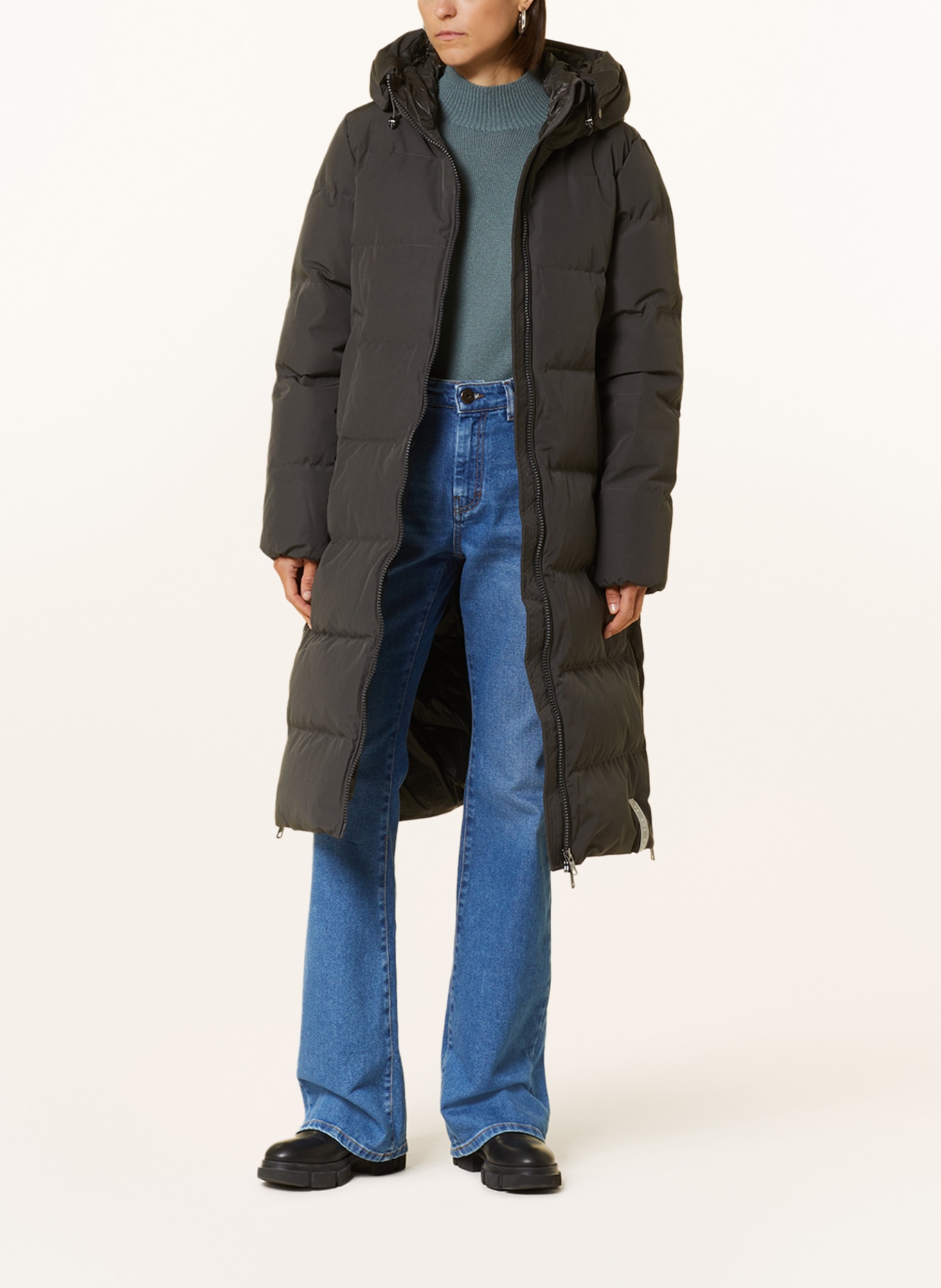 IQ STUDIO Daunenmantel CARLA: DUNKELGRAU