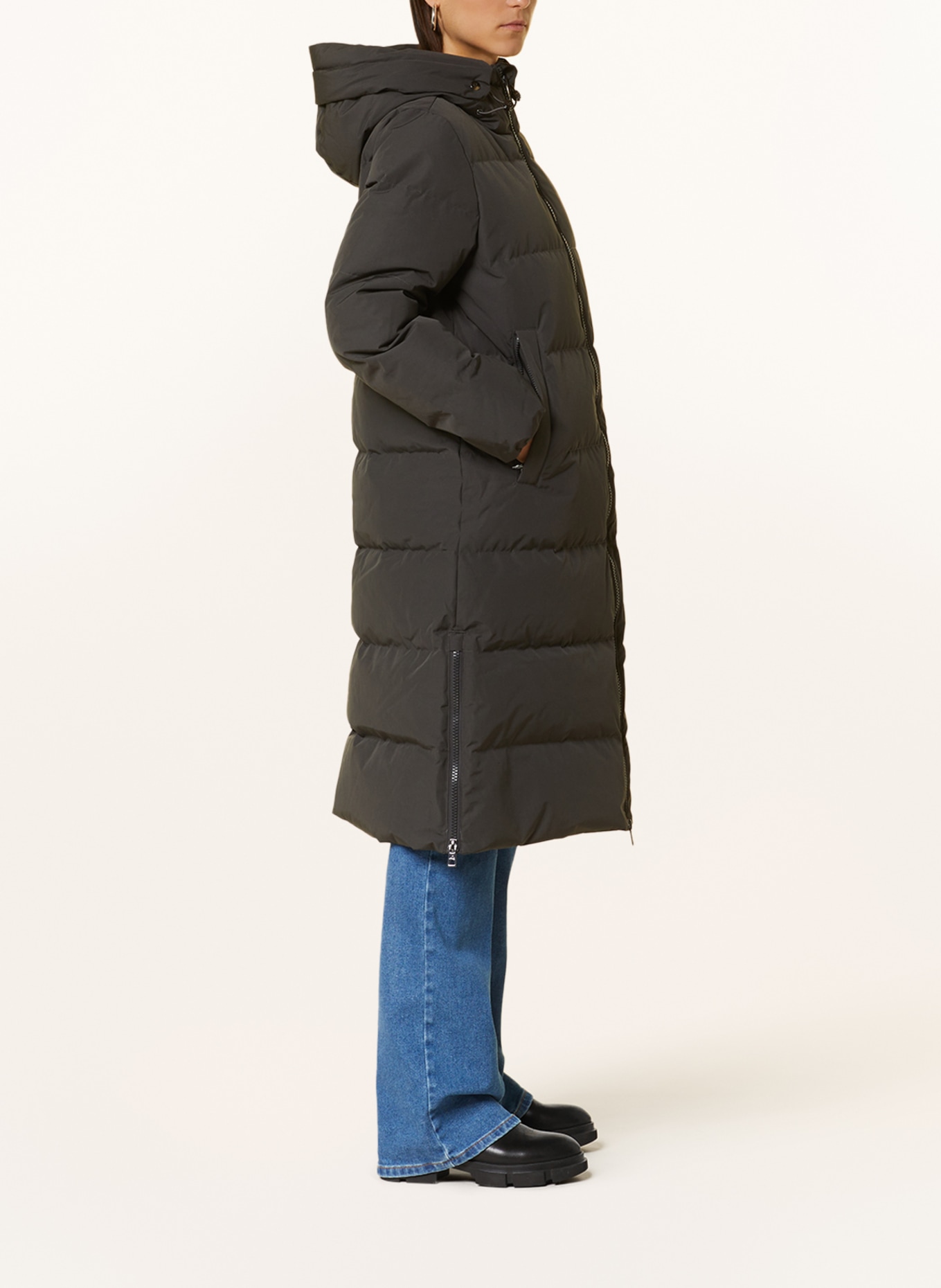 IQ STUDIO Daunenmantel CARLA: DUNKELGRAU