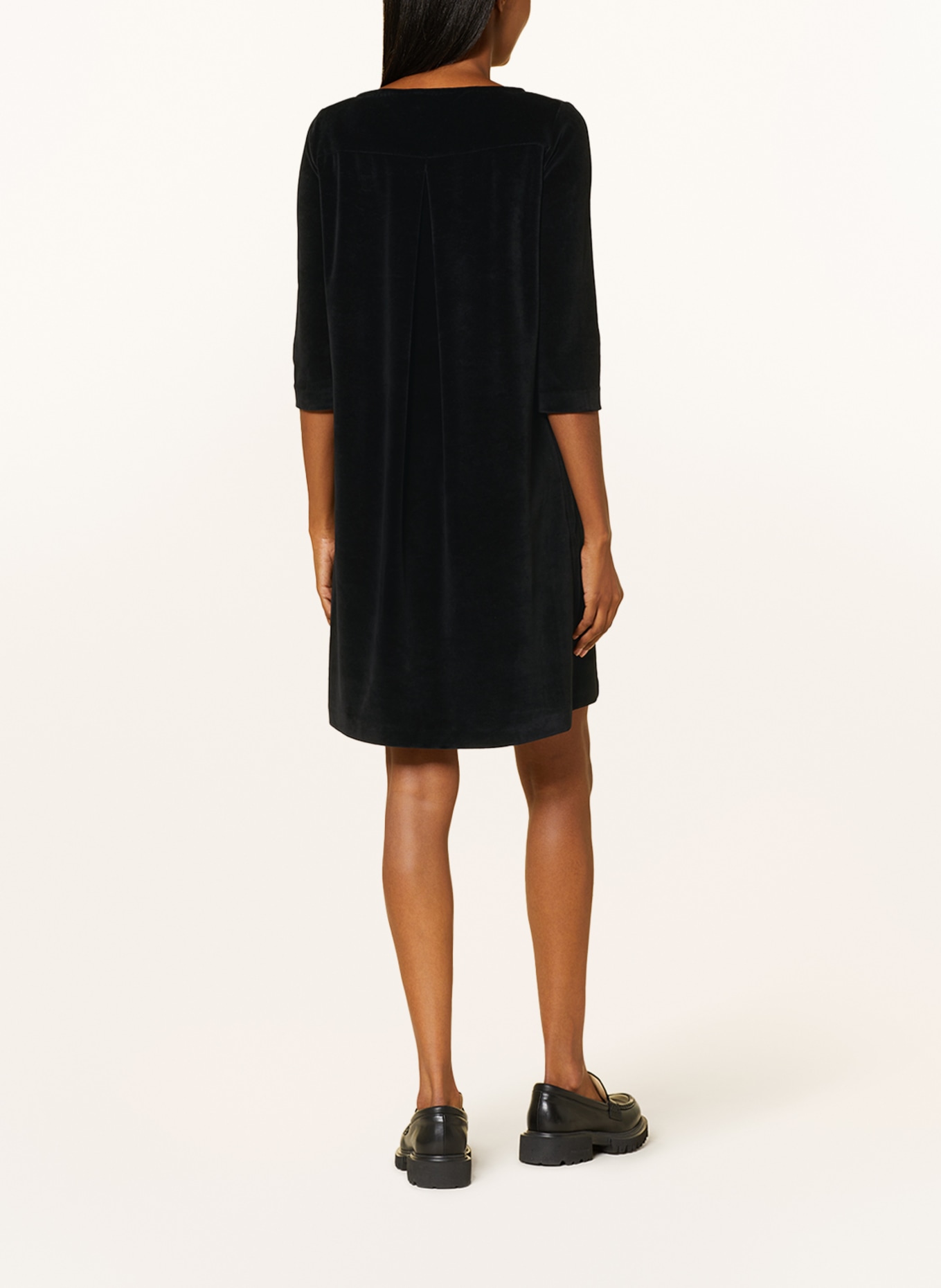 CIRCOLO 1901 Velvet dress with 3/4 sleeves, Color: BLACK (Image 3)