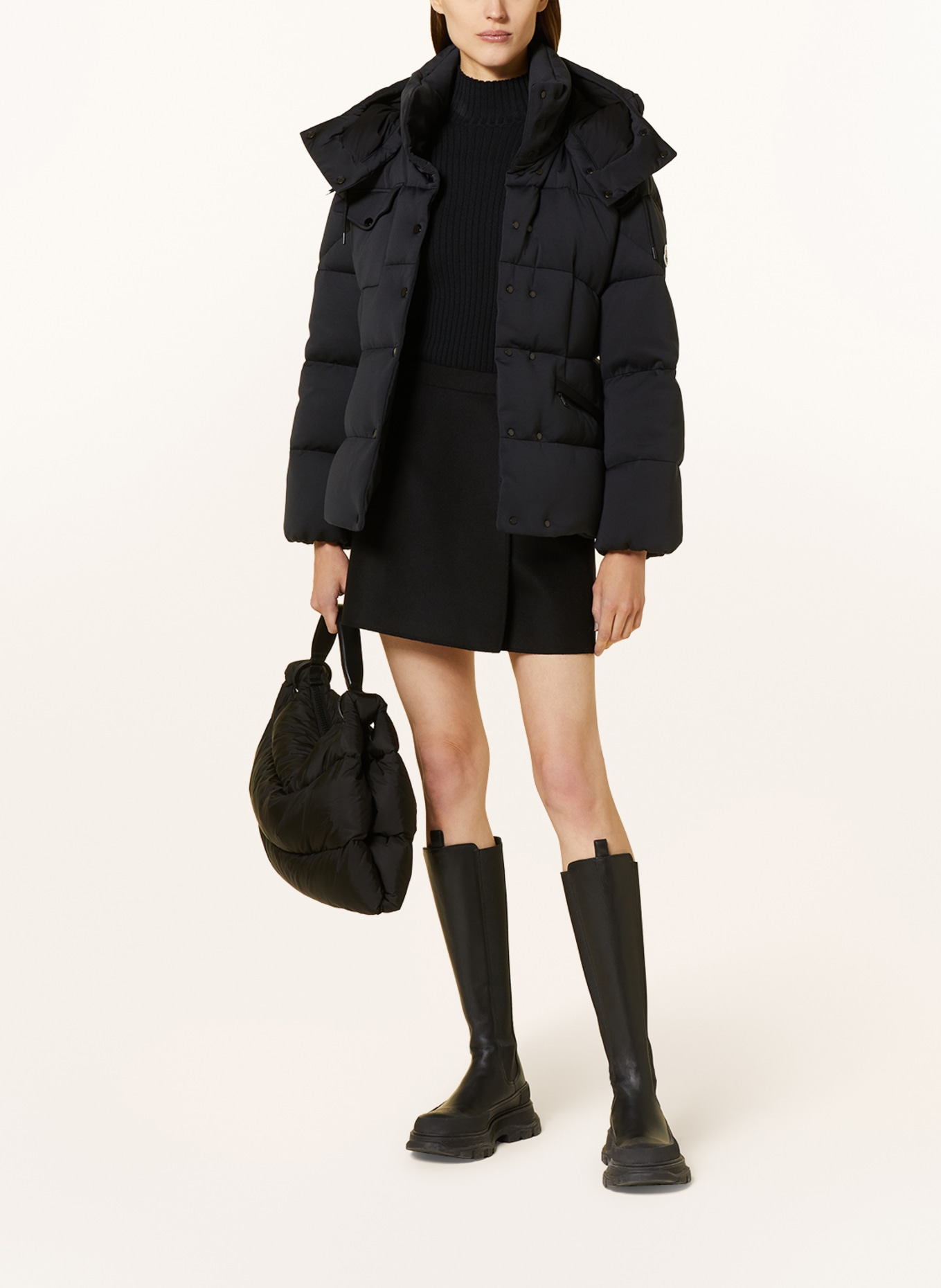 MONCLER Down jacket KARAKORUM TECH JERSEY with detachable hood, Color: BLACK (Image 2)