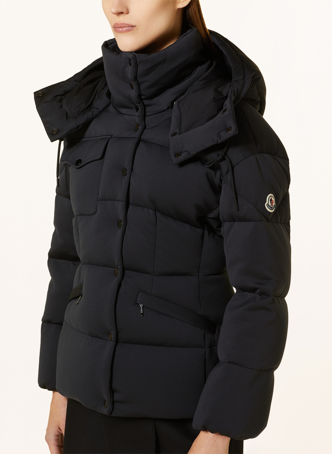 MONCLER Down jacket KARAKORUM TECH JERSEY with detachable hood, Color: BLACK (Image 5)