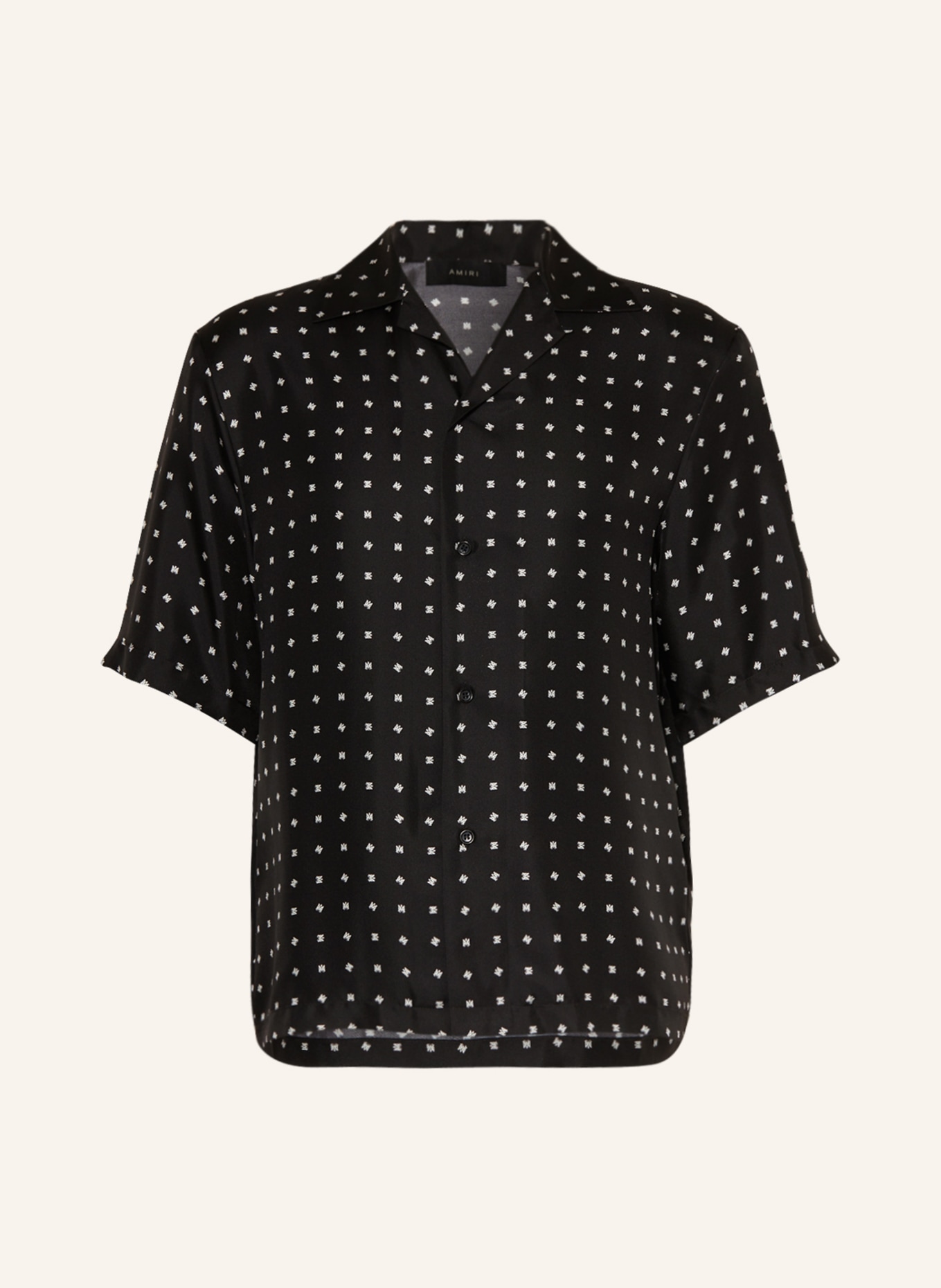 AMIRI Resort shirt comfort fit in silk, Color: BLACK/ WHITE (Image 1)