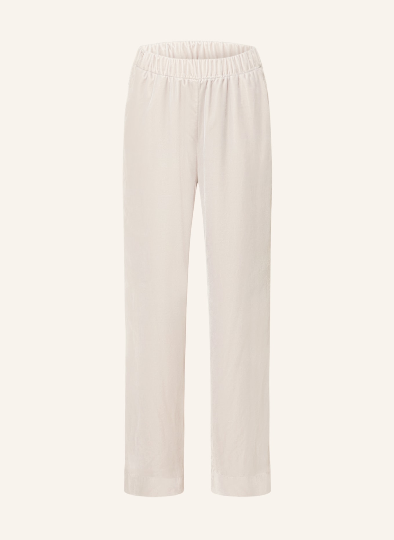 darling harbour Wide leg trousers made of velvet, Color: BEIGE (Image 1)