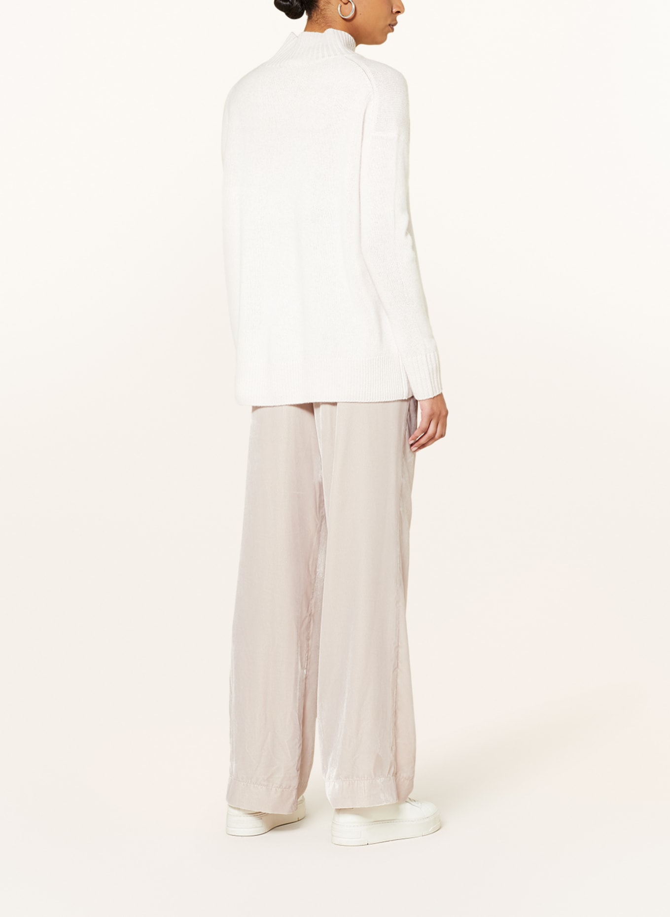 darling harbour Wide leg trousers made of velvet, Color: BEIGE (Image 3)