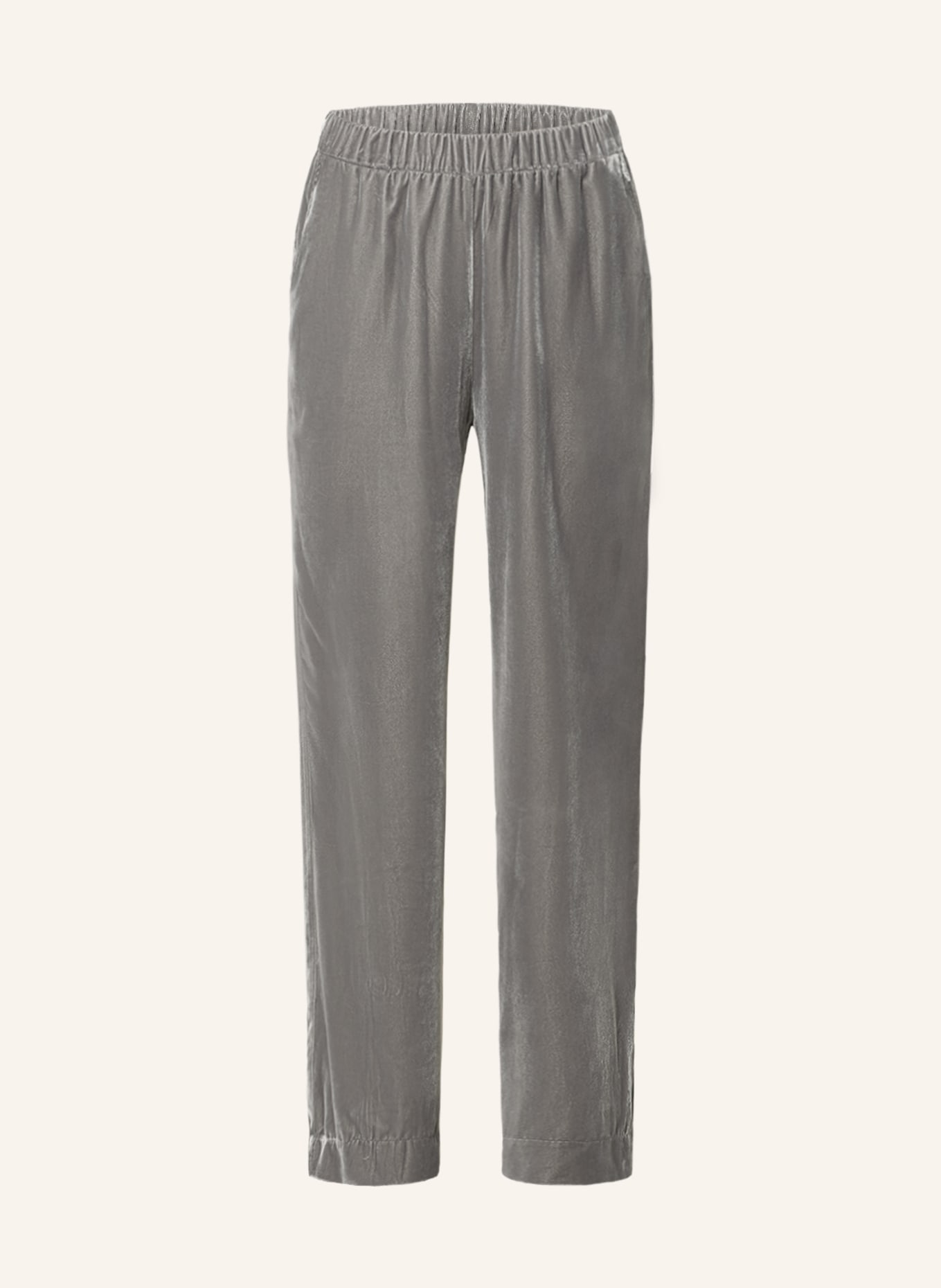 darling harbour Wide leg trousers made of velvet, Color: GRAY (Image 1)