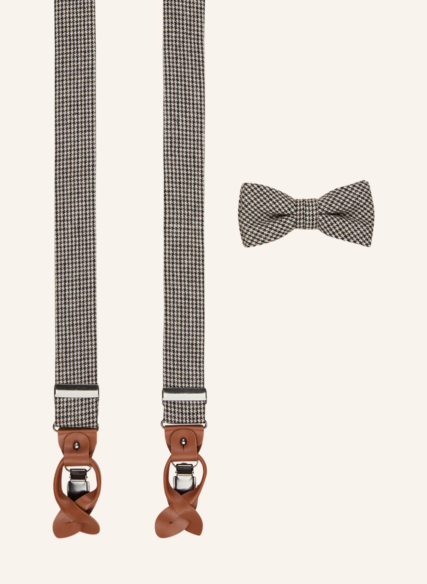 Prince BOWTIE Set: Suspenders and bow tie, Color: GRAY (Image 1)