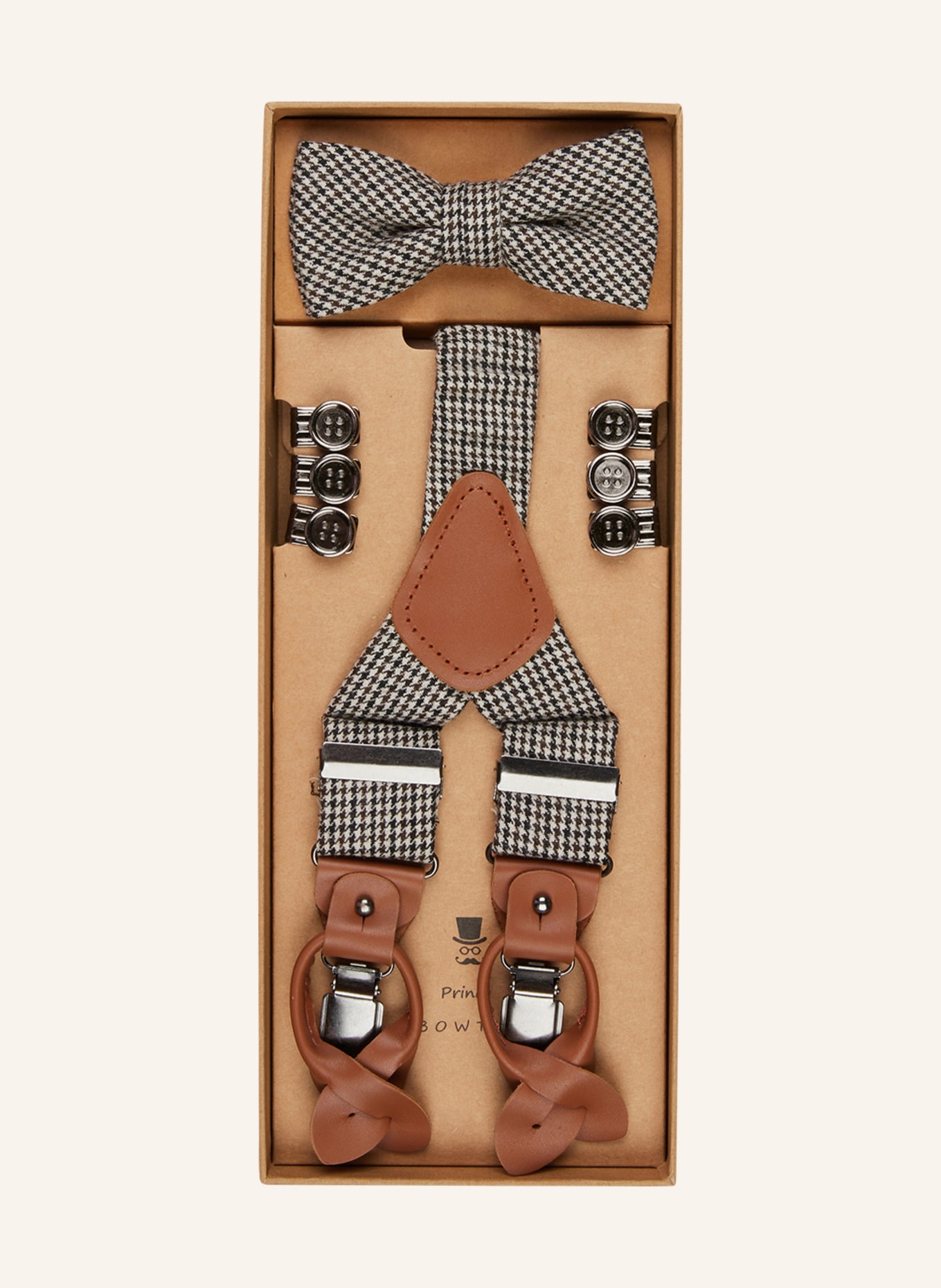 Prince BOWTIE Set: Suspenders and bow tie, Color: GRAY (Image 5)