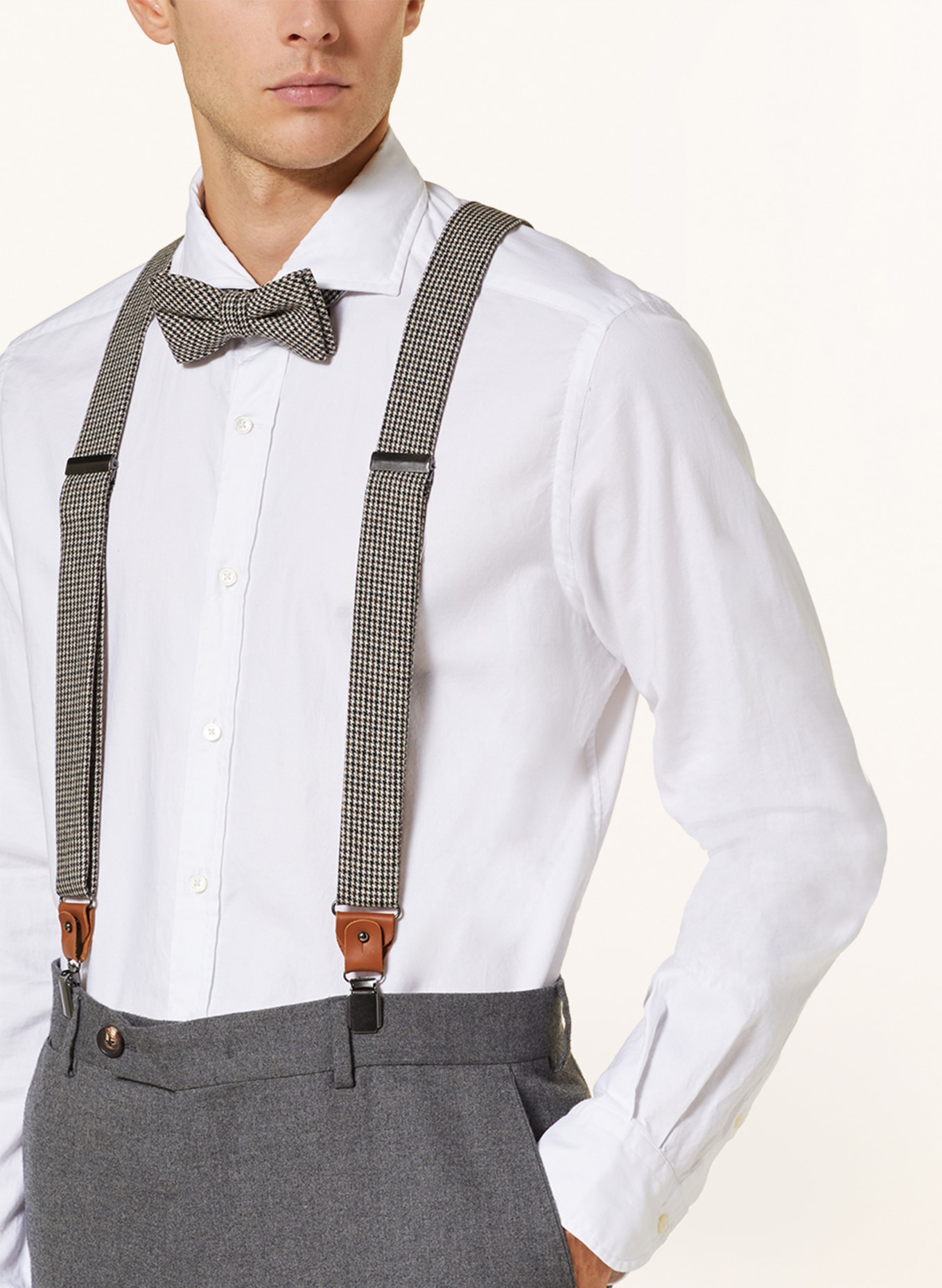 Prince BOWTIE Set: Suspenders and bow tie, Color: GRAY (Image 6)
