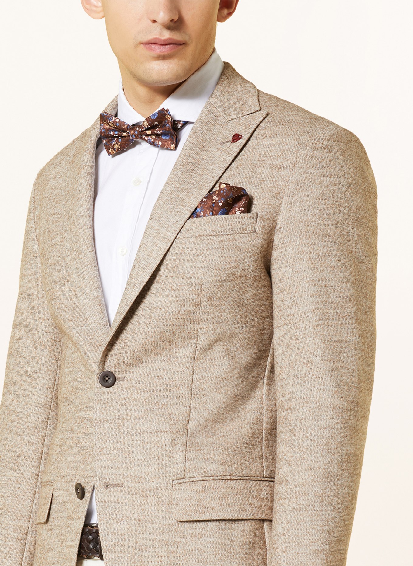 Prince BOWTIE Set: Bow tie and pocket square, Color: BROWN (Image 6)