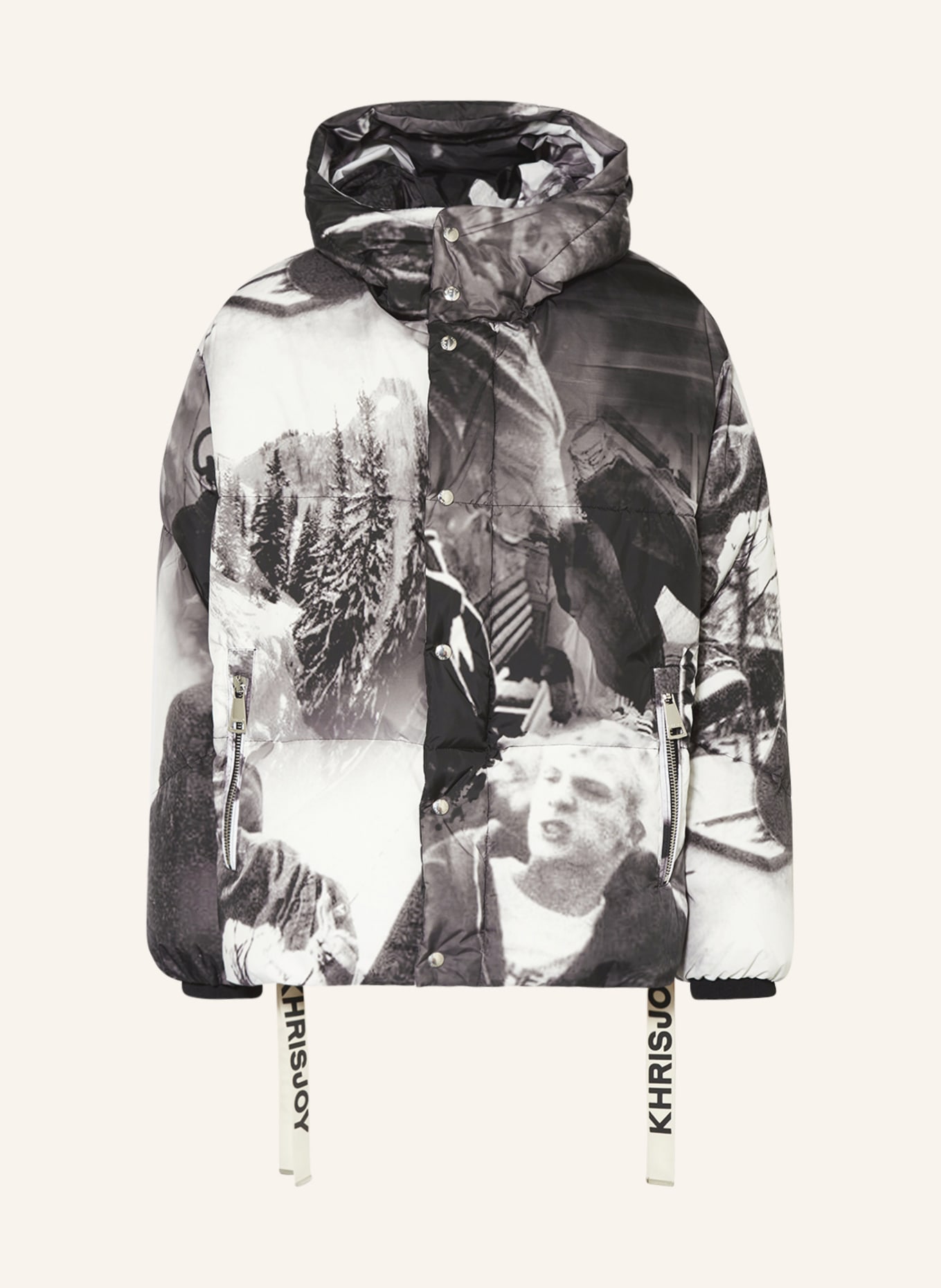 KHRISJOY Oversized down jacket, Color: BLACK/ WHITE (Image 1)