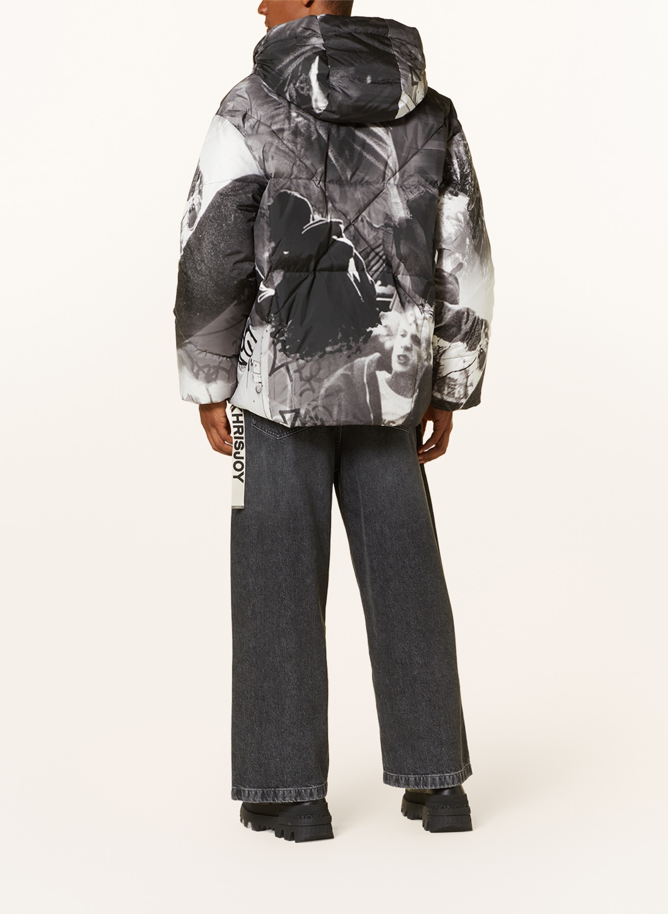 KHRISJOY Oversized down jacket, Color: BLACK/ WHITE (Image 3)