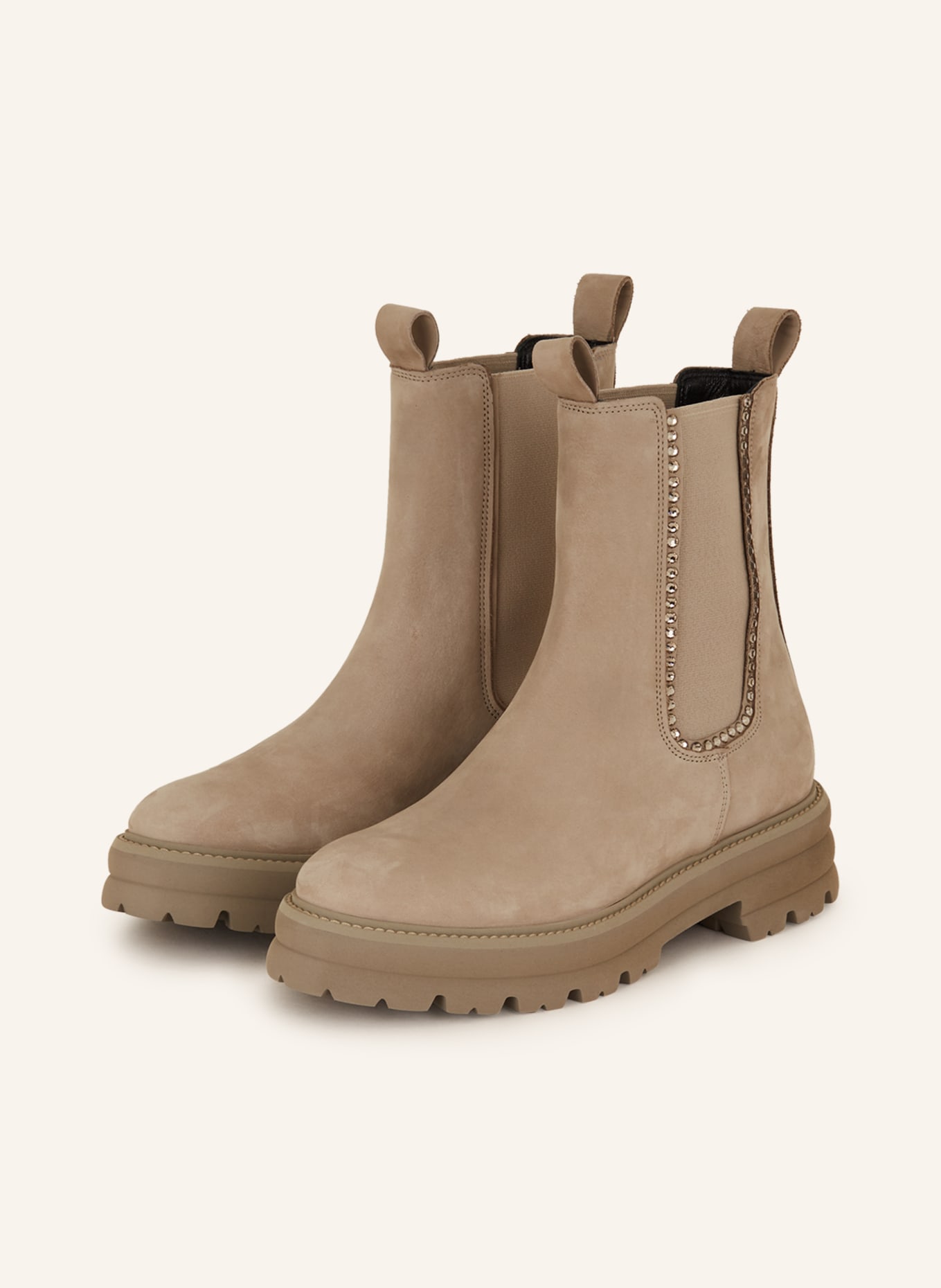 KENNEL & SCHMENGER Chelsea boots BLAST with decorative gems, Color: TAUPE/ GRAY (Image 1)