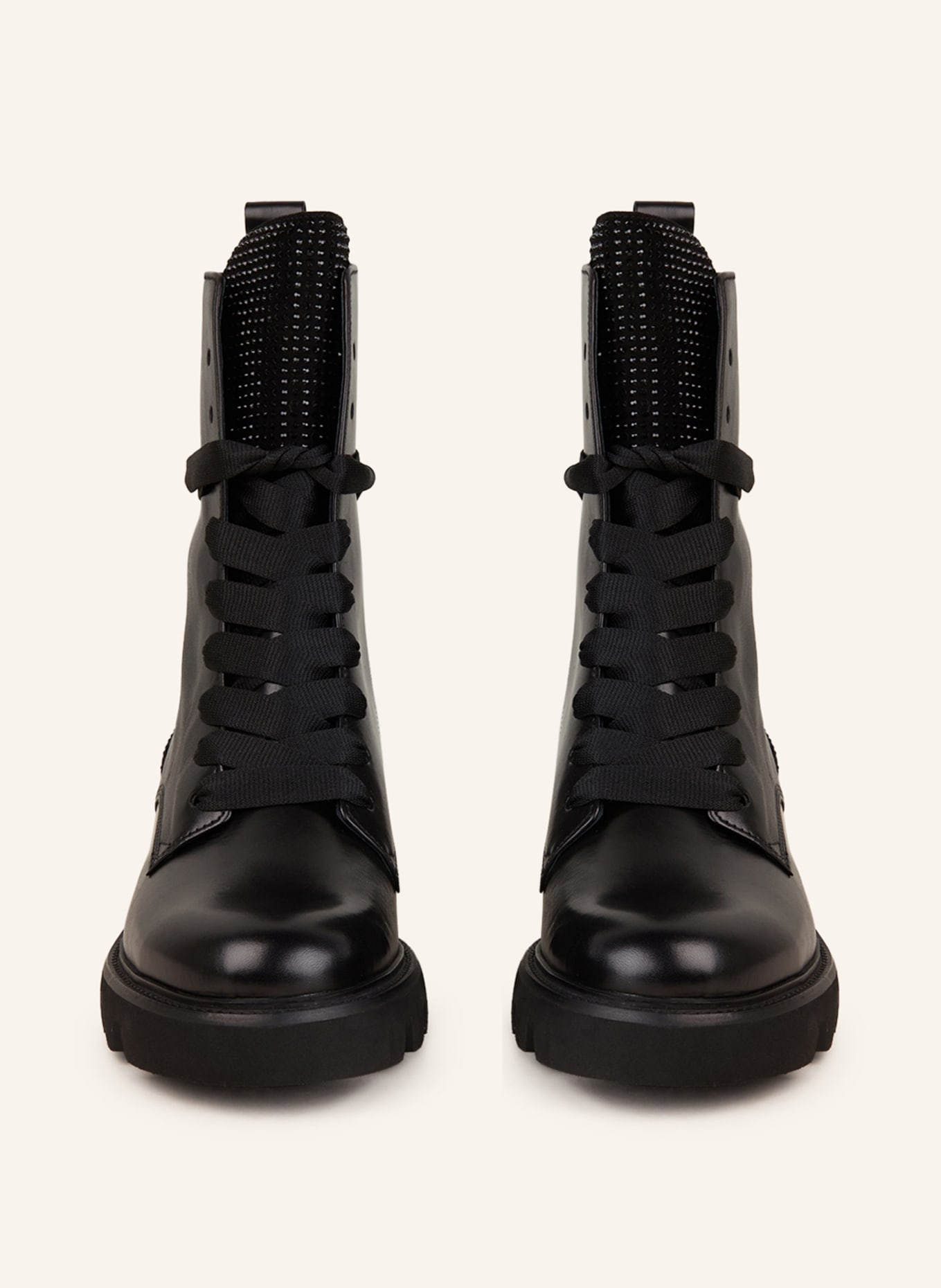 KENNEL & SCHMENGER Lace-up boots SHOT with decorative gems, Color: BLACK (Image 3)