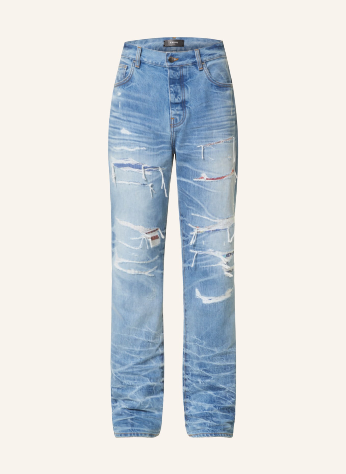 AMIRI Destroyed Jeans Straight Fit, Farbe: 519 FADED INDIGO (Bild 1)