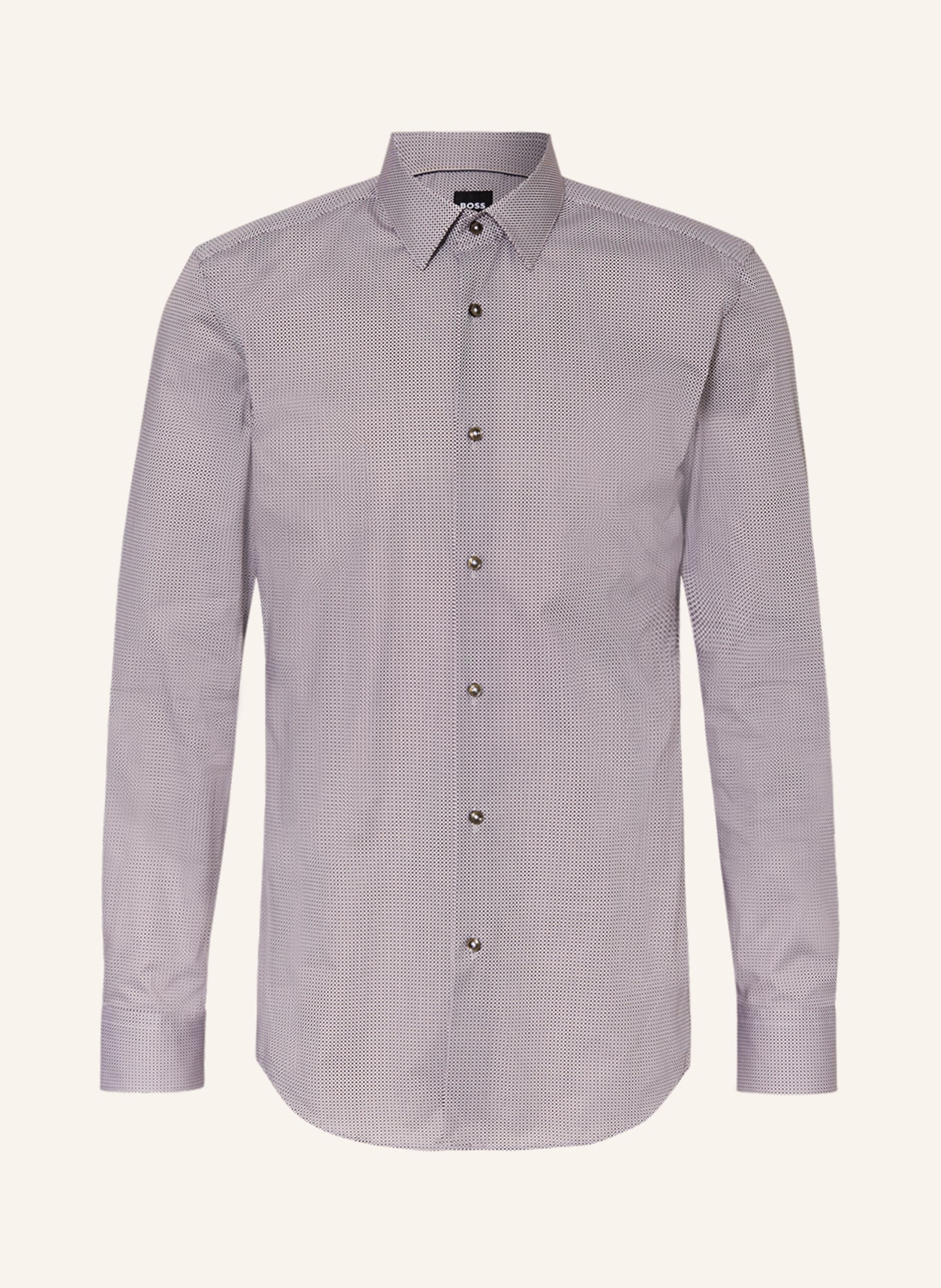 BOSS Shirt HANK slim fit, Color: DARK BROWN/ WHITE (Image 1)