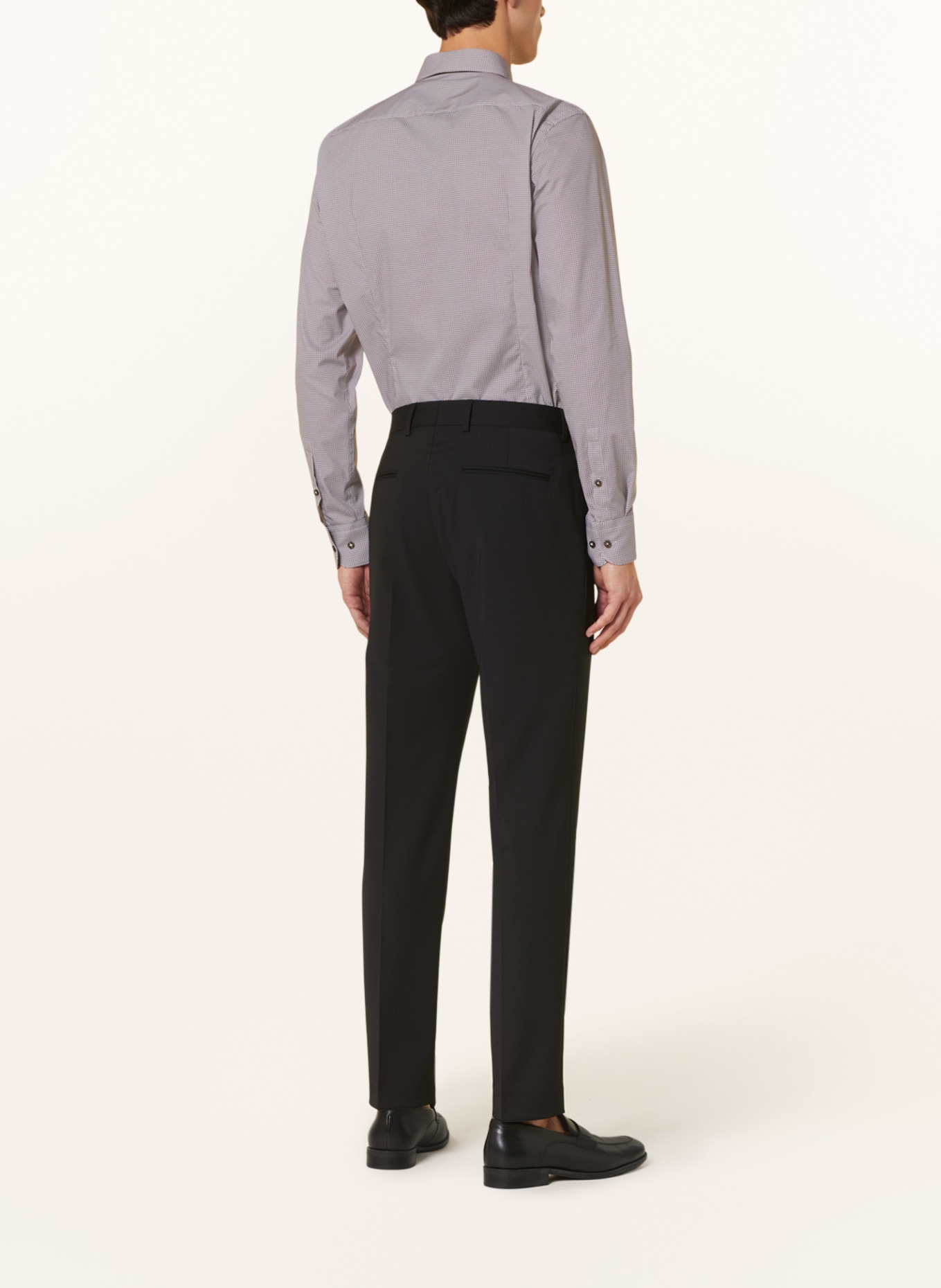 BOSS Shirt HANK slim fit, Color: DARK BROWN/ WHITE (Image 3)