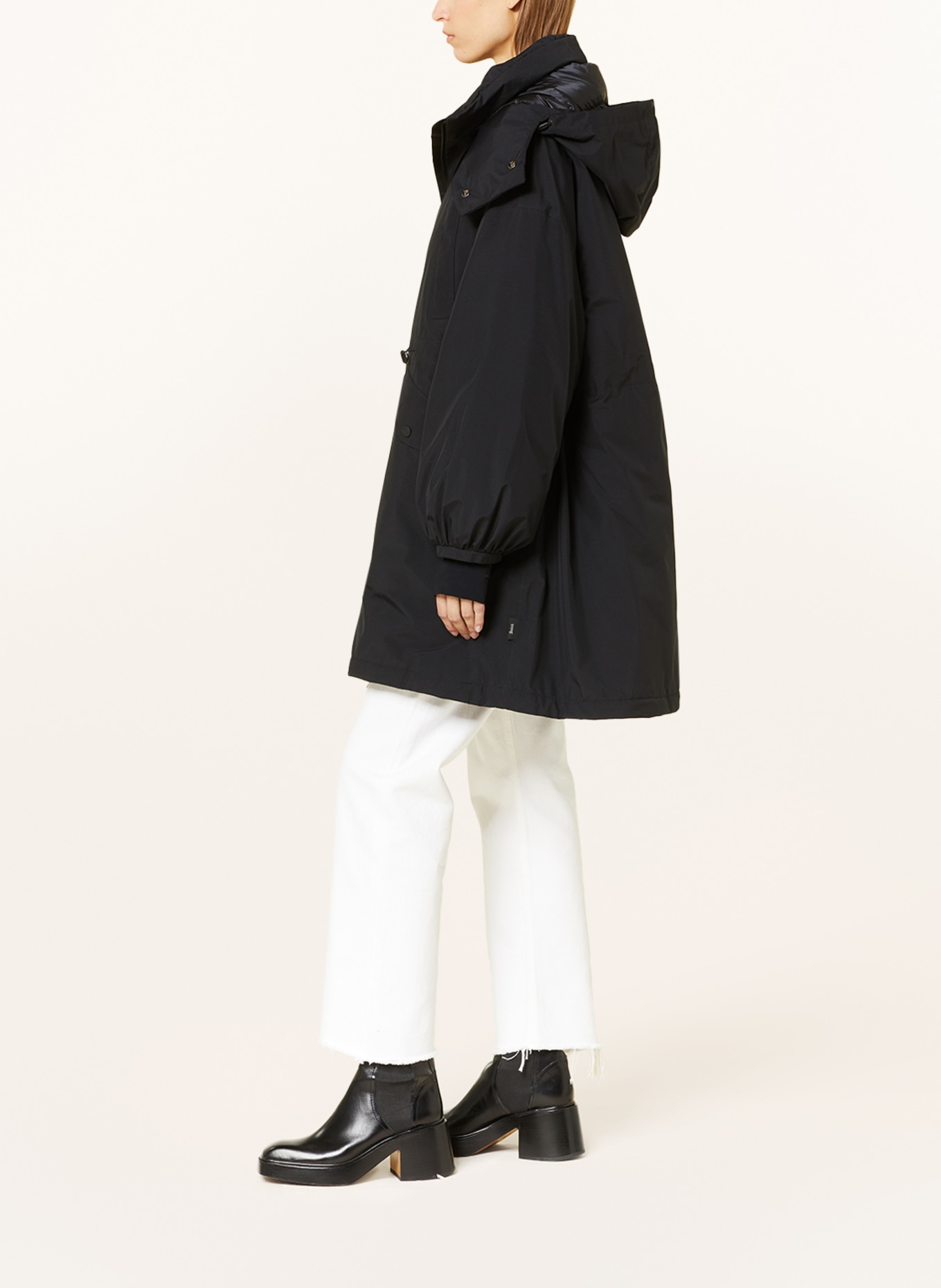 HERNO LAMINAR Péřový kabát s odnímatelnou kapucí, Barva: ČERNÁ (Obrázek 4)