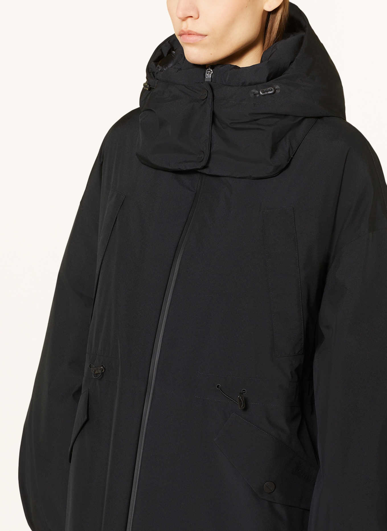 HERNO LAMINAR Péřový kabát s odnímatelnou kapucí, Barva: ČERNÁ (Obrázek 5)