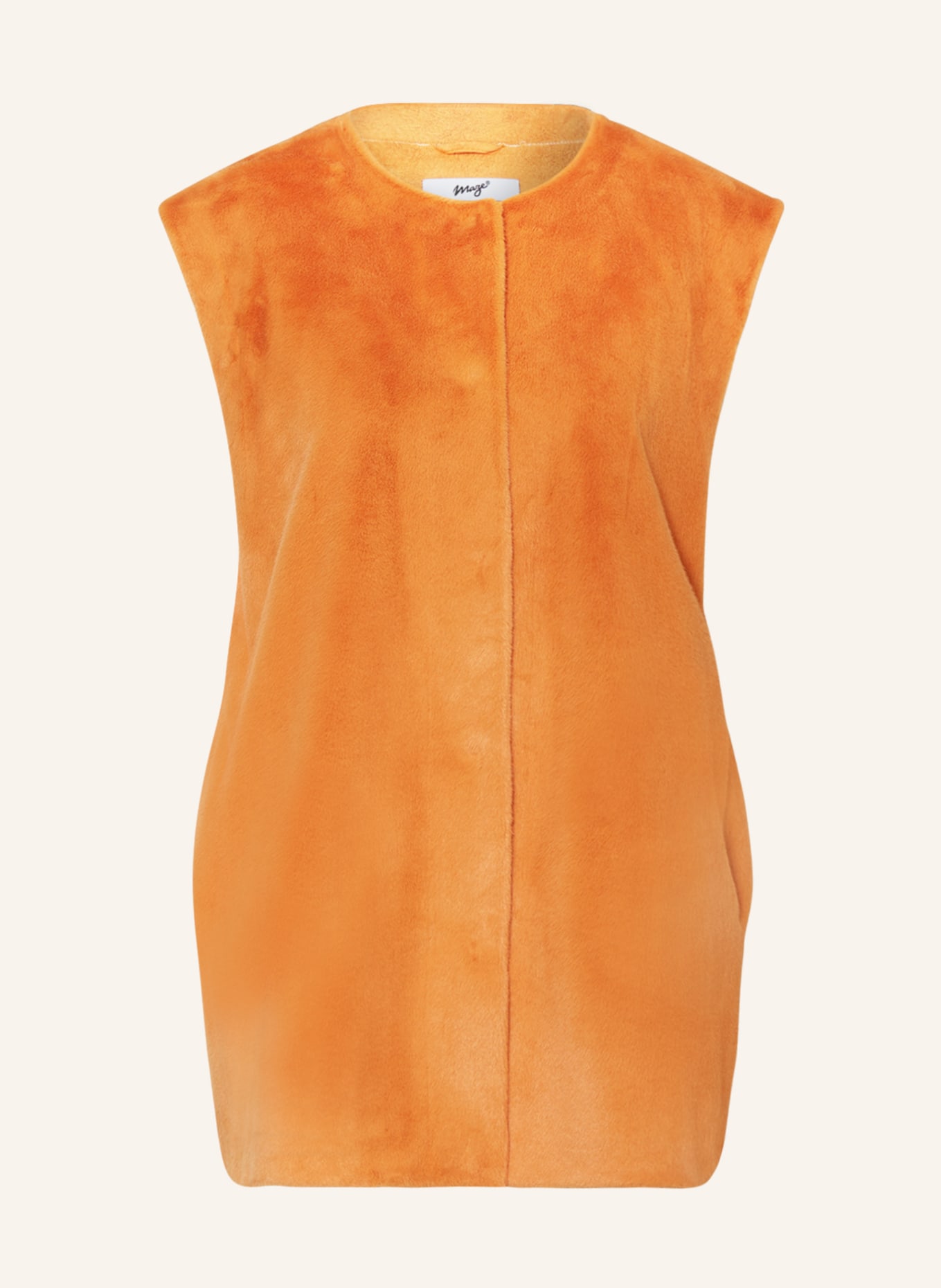 Maze Faux fur vest, Color: ORANGE (Image 1)