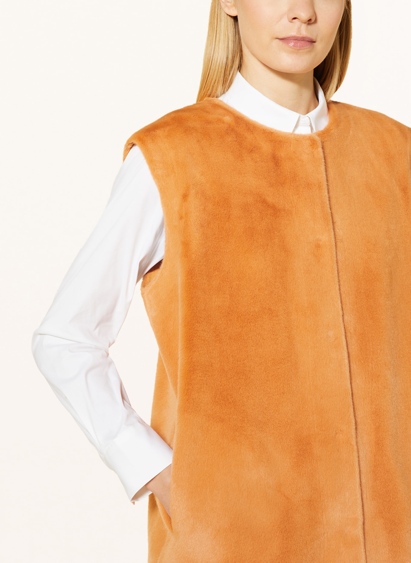 Maze Faux fur vest, Color: ORANGE (Image 4)