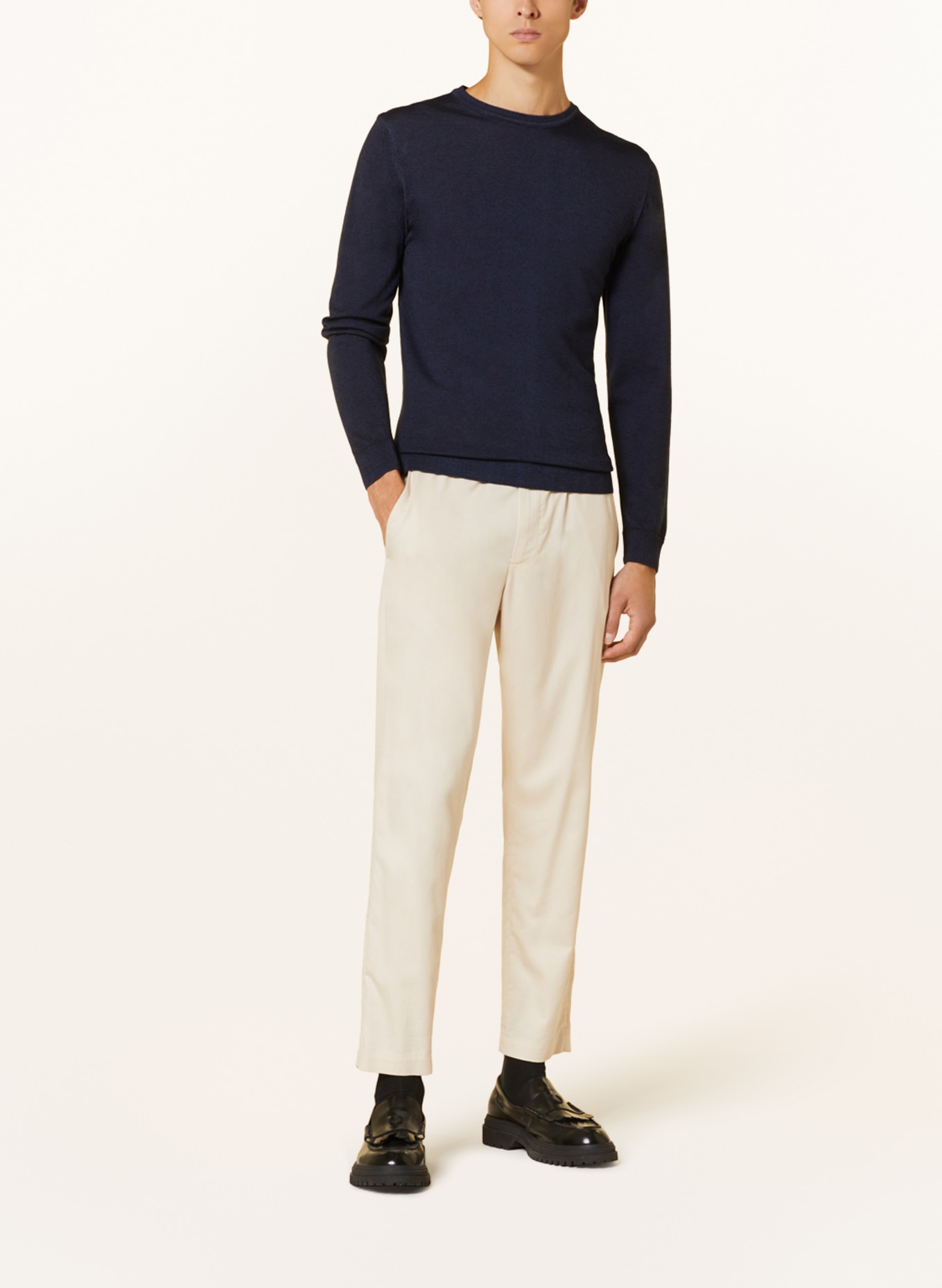 DANIELE FIESOLI Pullover aus Merinowolle: DUNKELBLAU