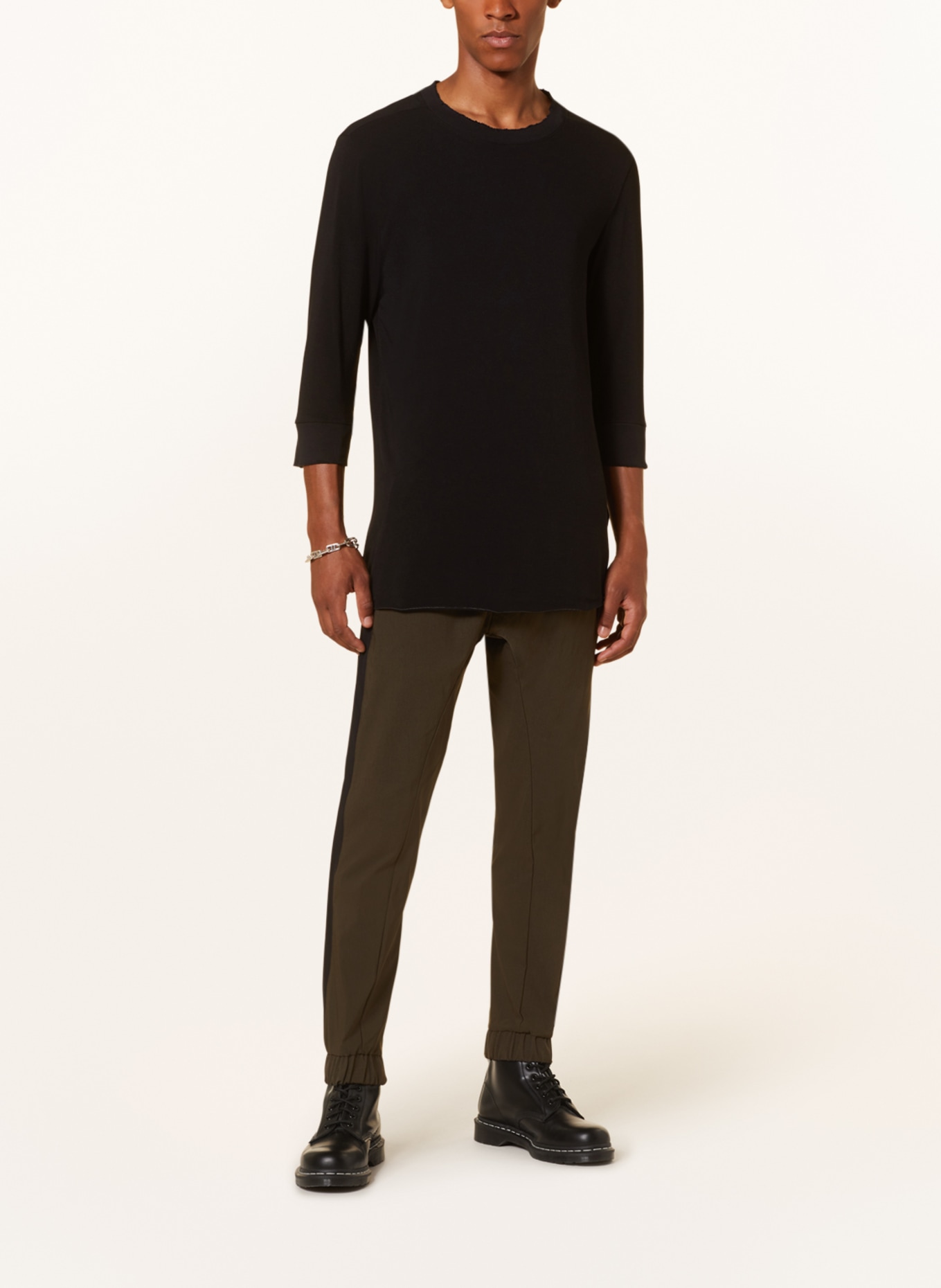 thom/krom Shirt with 3/4 sleeves, Color: BLACK (Image 2)