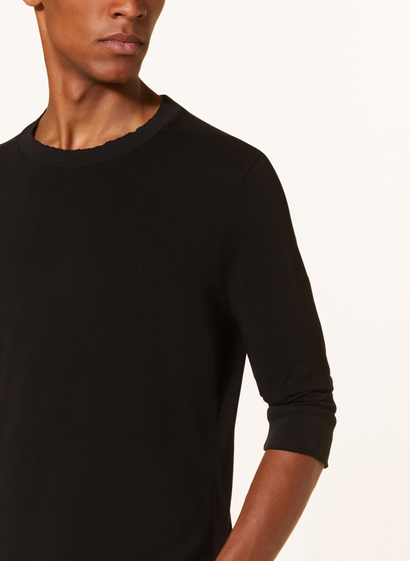 thom/krom Shirt with 3/4 sleeves, Color: BLACK (Image 4)