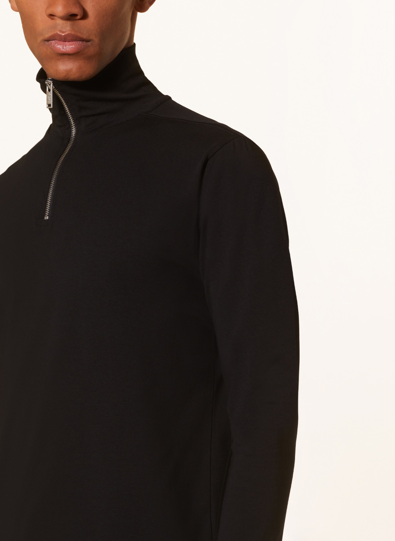 thom/krom Jersey half-zip sweater, Color: BLACK (Image 4)