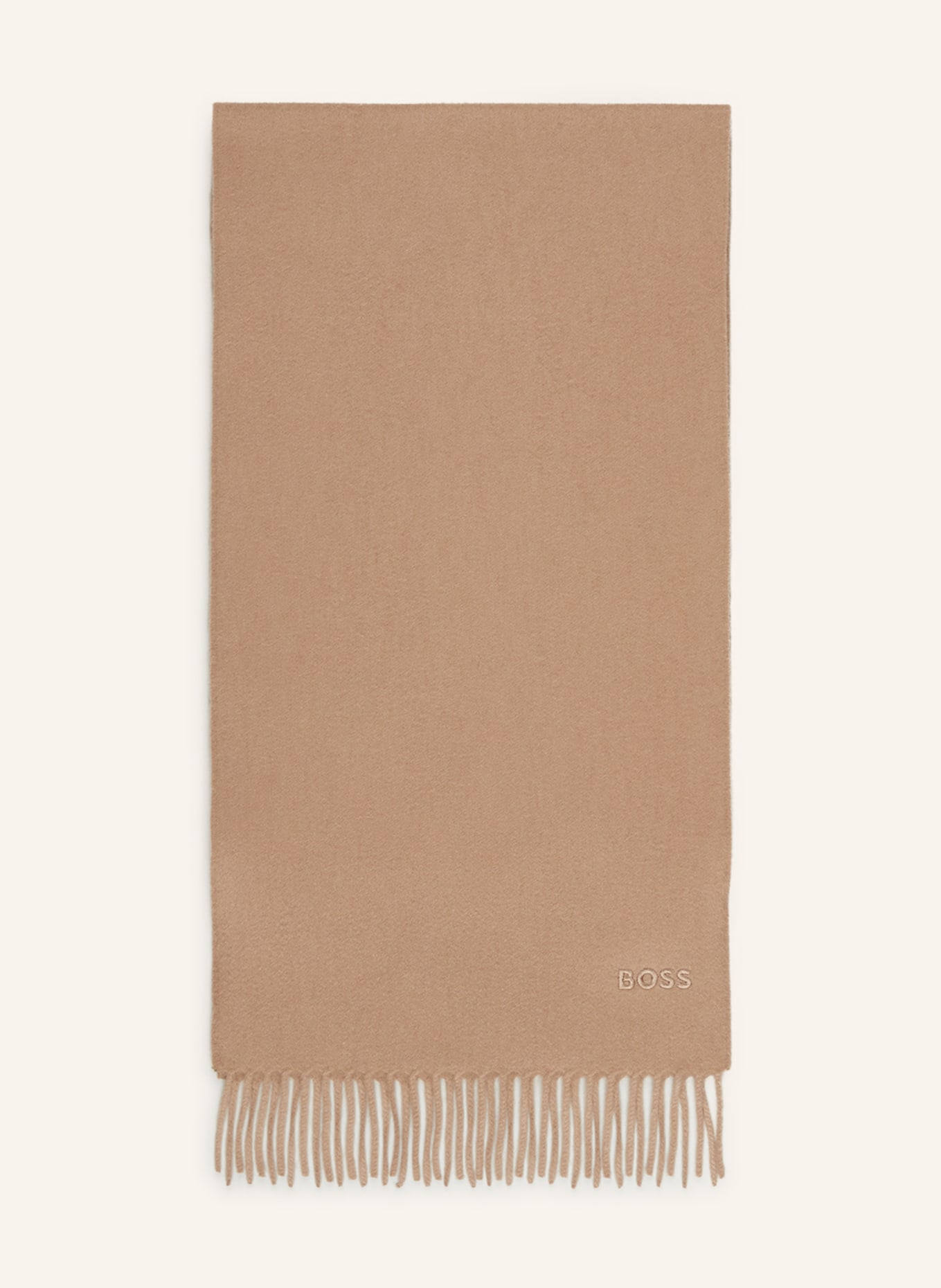 BOSS Cashmere scarf T-SCOTTAS, Color: BEIGE (Image 1)