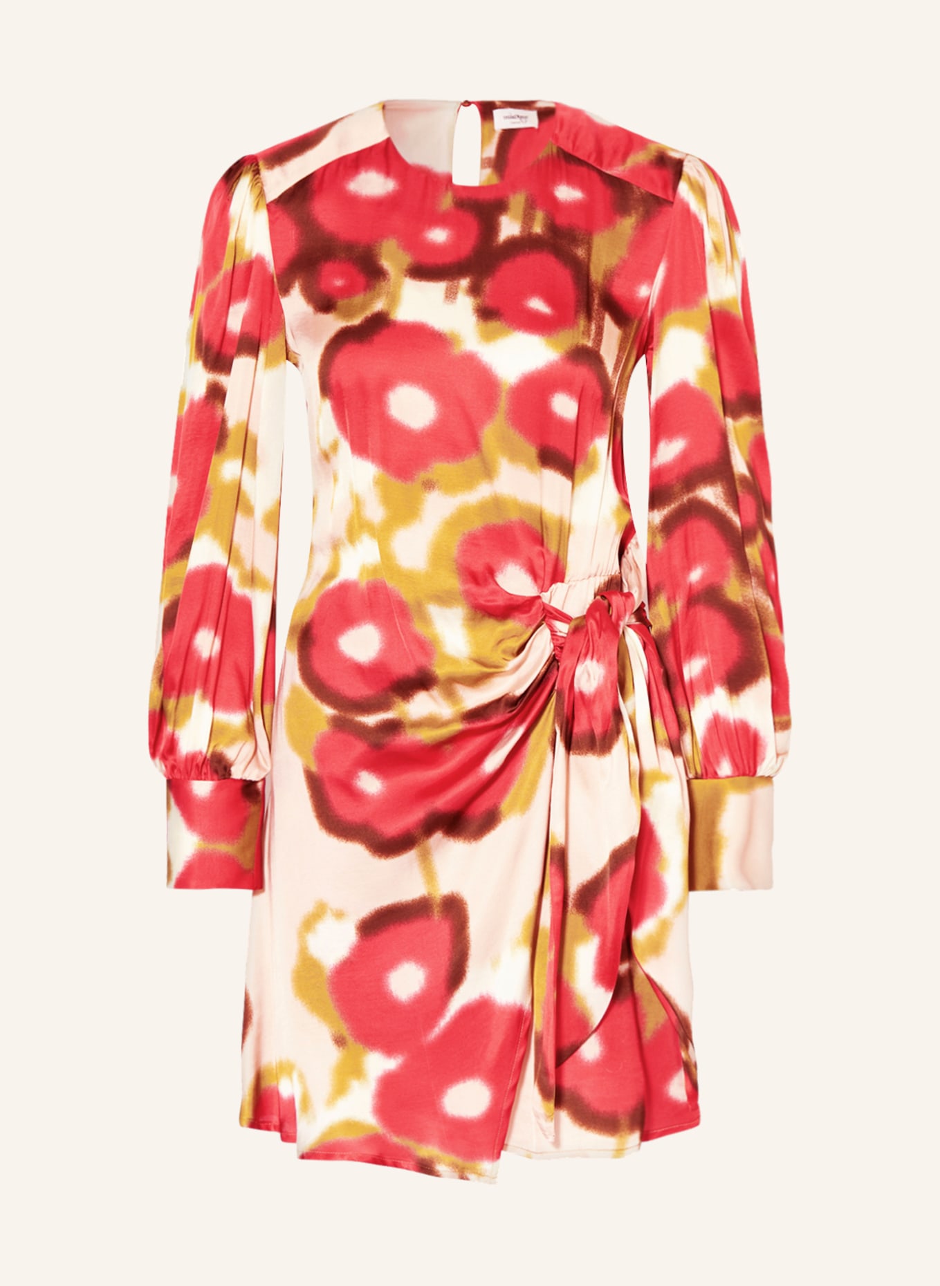 ottod'ame Sukienka satynowa w stylu kopertowym, Kolor: CIELISTY/ CAMELOWY/ CZERWONY (Obrazek 1)