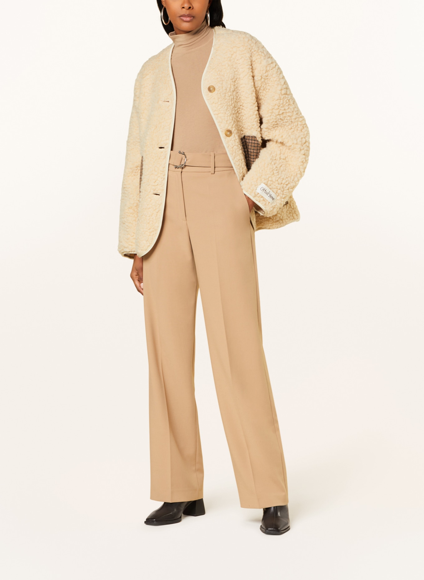 ottod'ame Teddy jacket, Color: CREAM/ DARK BROWN/ BROWN (Image 2)