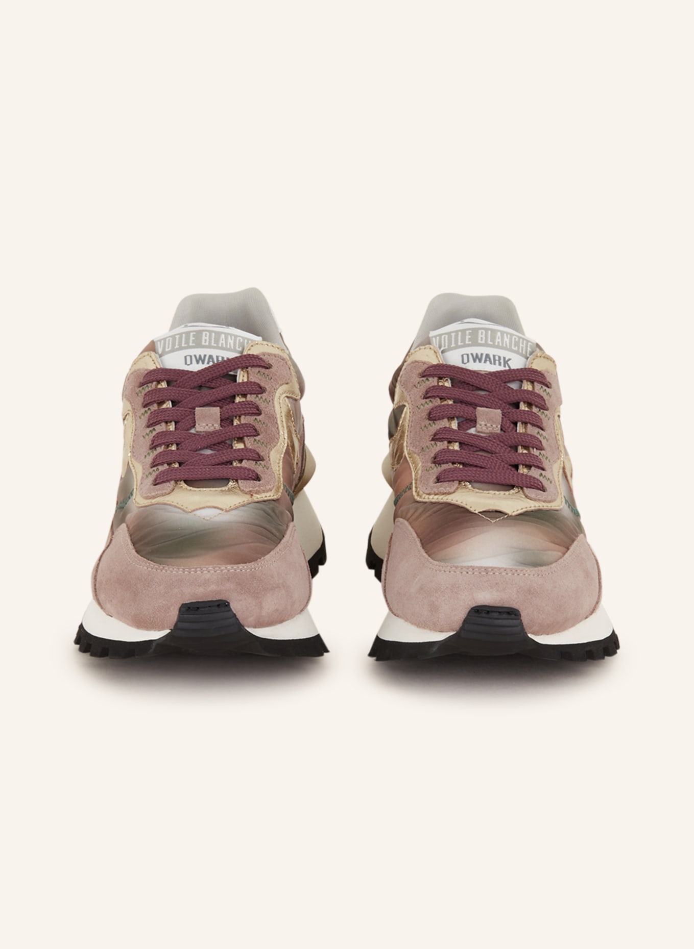 VOILE BLANCHE Sneakers QWARK, Color: DUSKY PINK/ GREEN (Image 3)