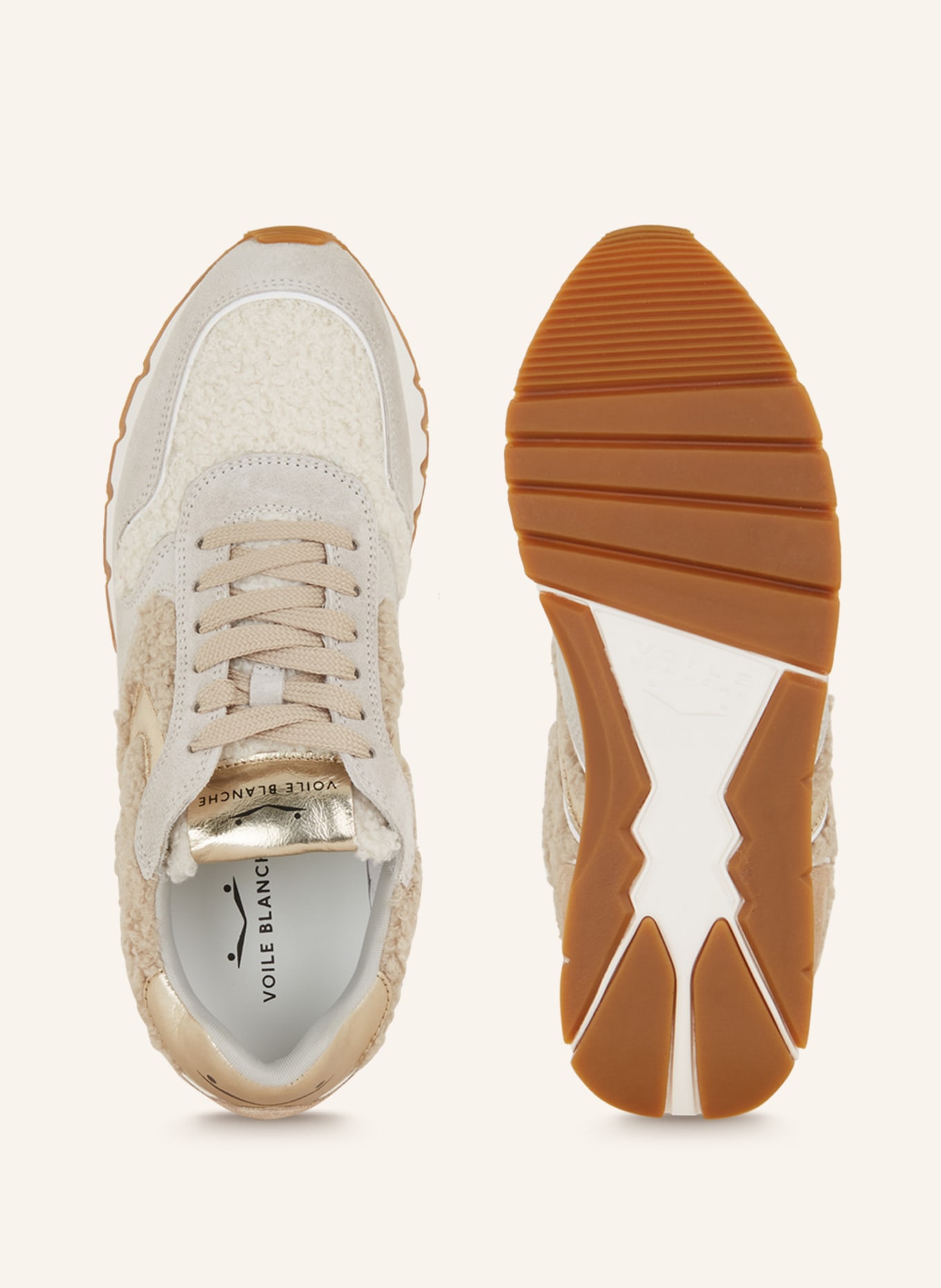 VOILE BLANCHE Sneakersy JULIA s plyšovým materiálem, Barva: SVĚTLE ŠEDÁ/ BÉŽOVÁ (Obrázek 5)
