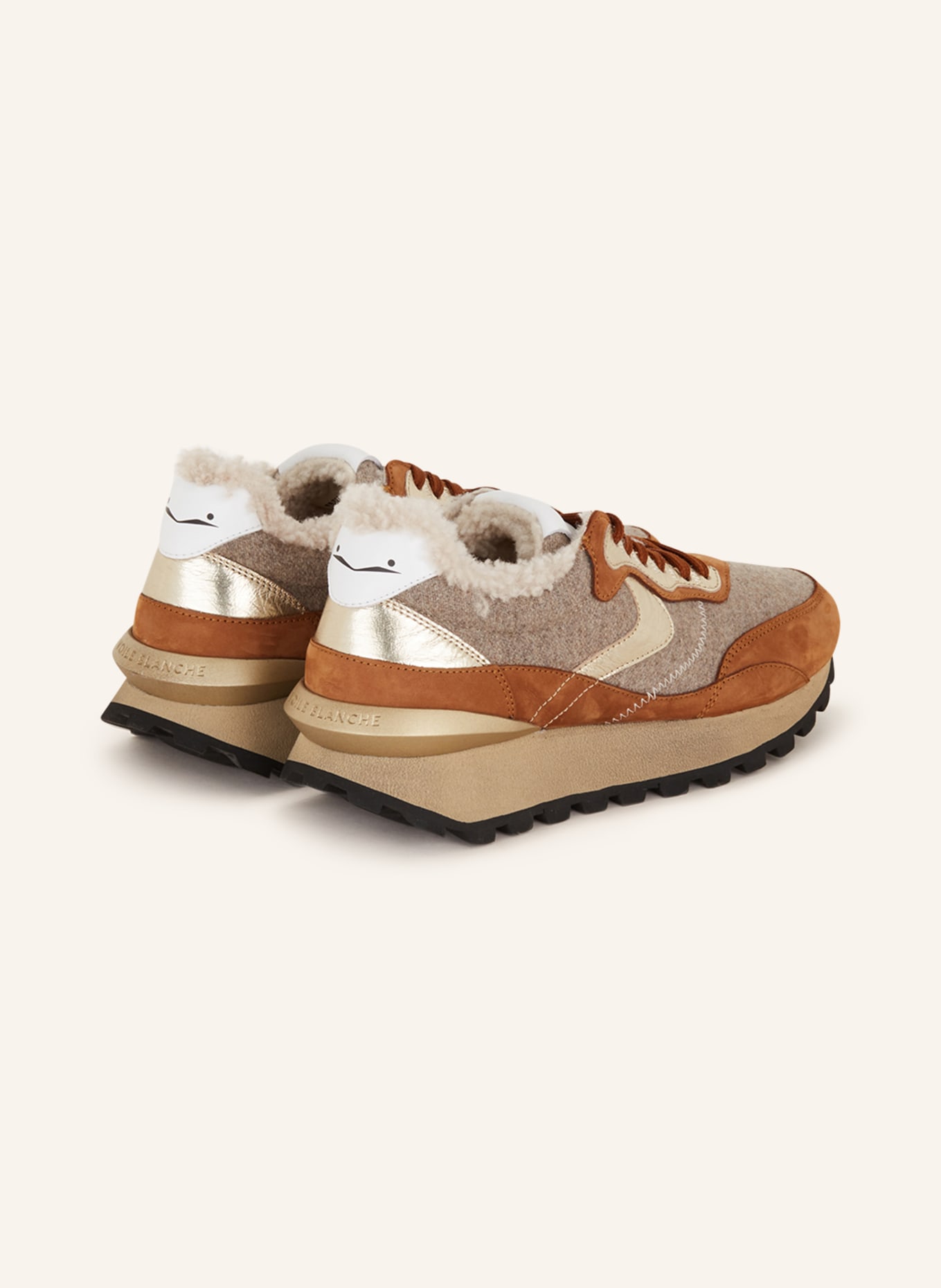 VOILE BLANCHE Sneakers QWARK HYPE with teddy, Color: LIGHT GRAY/ BROWN/ WHITE GOLD (Image 2)