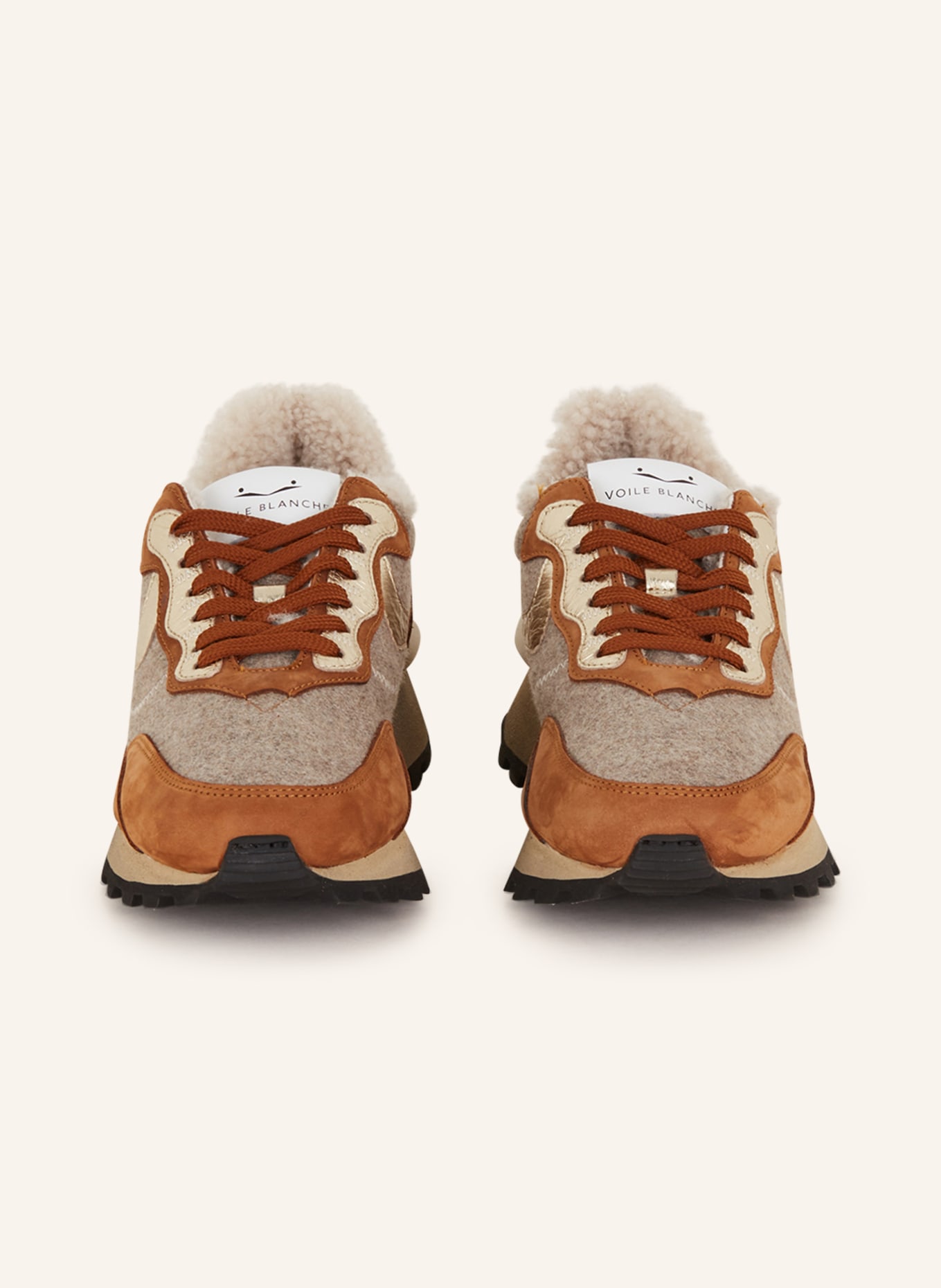 VOILE BLANCHE Sneakers QWARK HYPE with teddy, Color: LIGHT GRAY/ BROWN/ WHITE GOLD (Image 3)