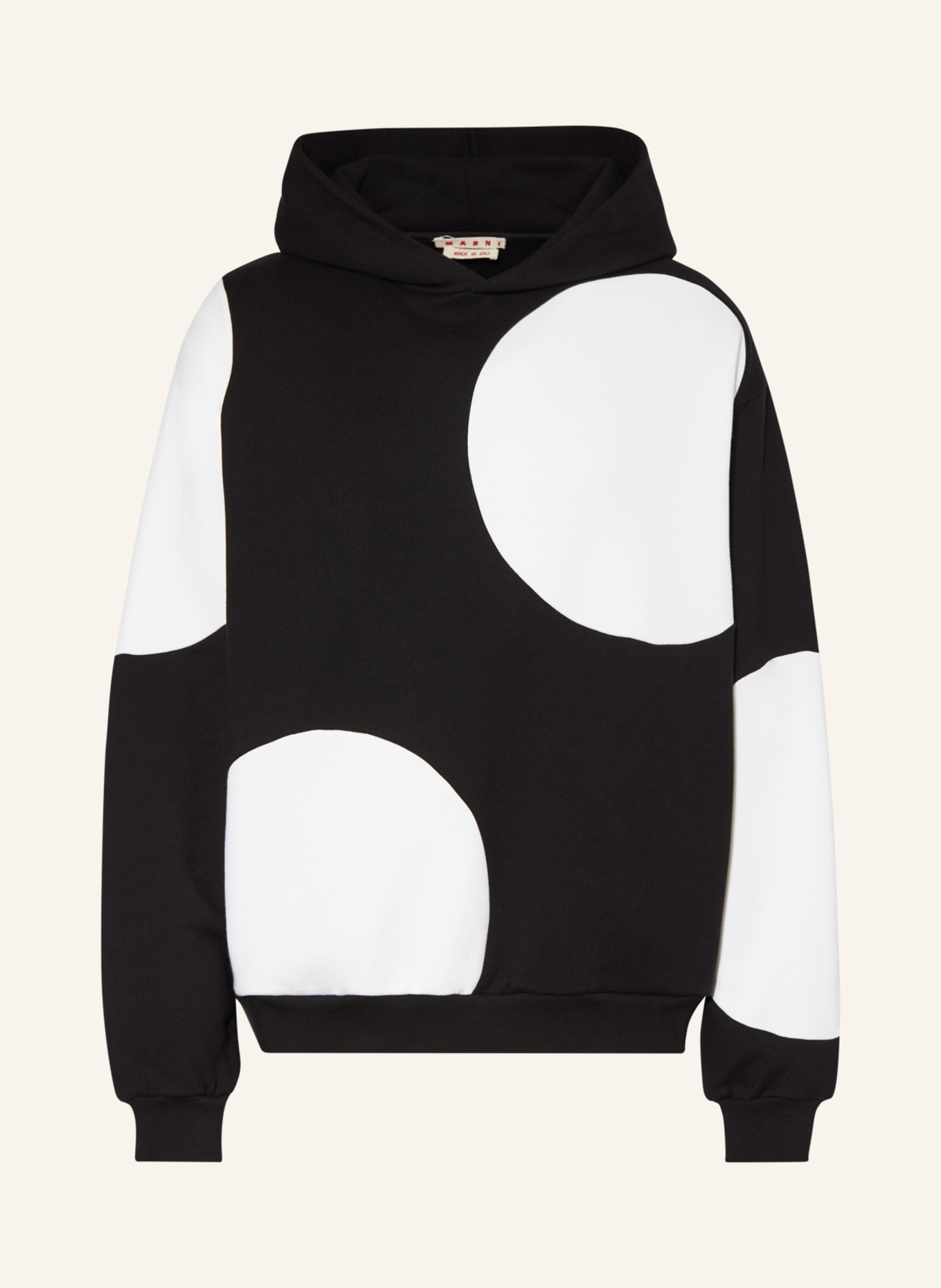 MARNI Oversized hoodie, Color: BLACK/ WHITE (Image 1)