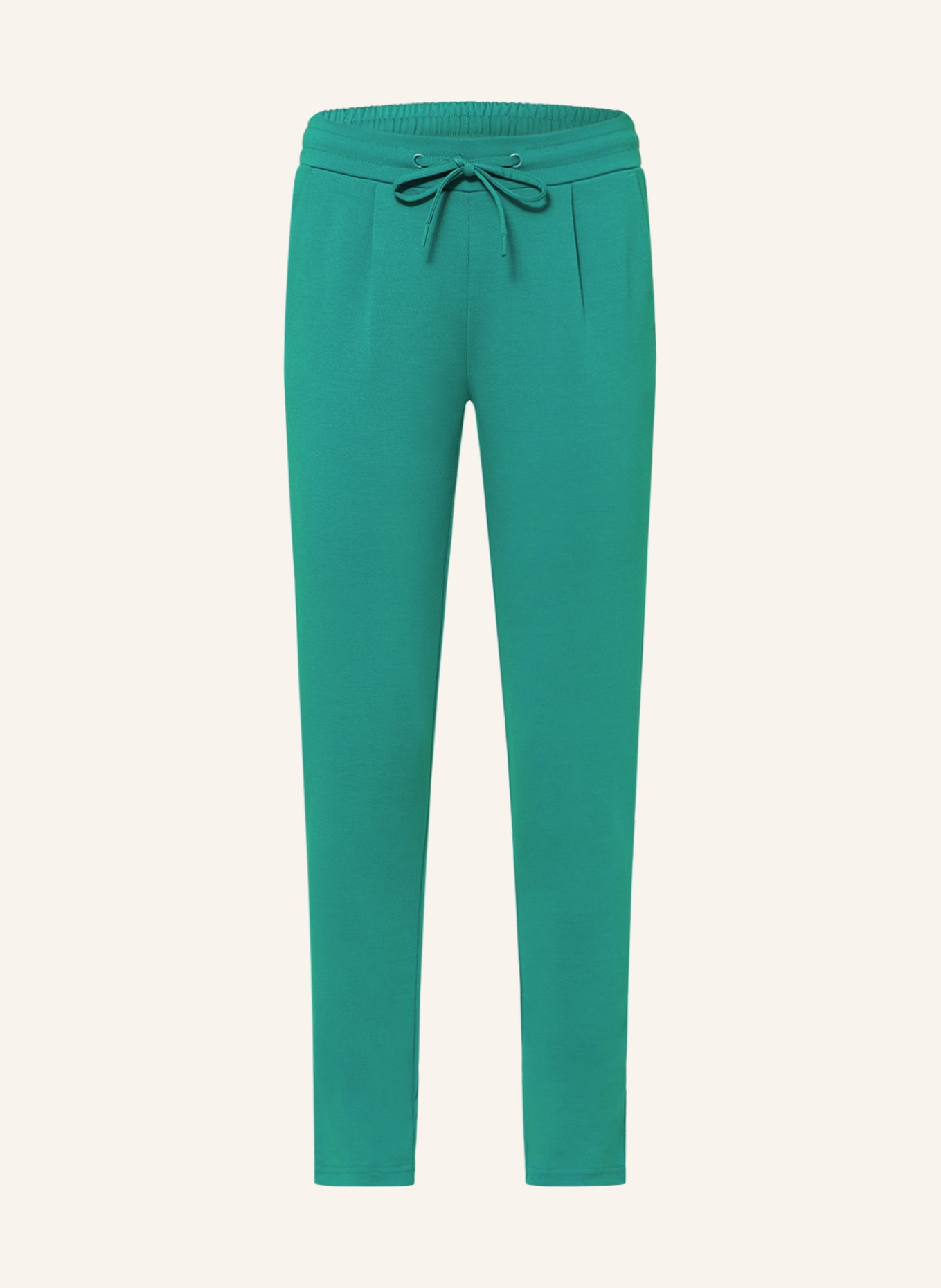 ICHI Jersey pants IHKATE in jogger style, Color: GREEN (Image 1)