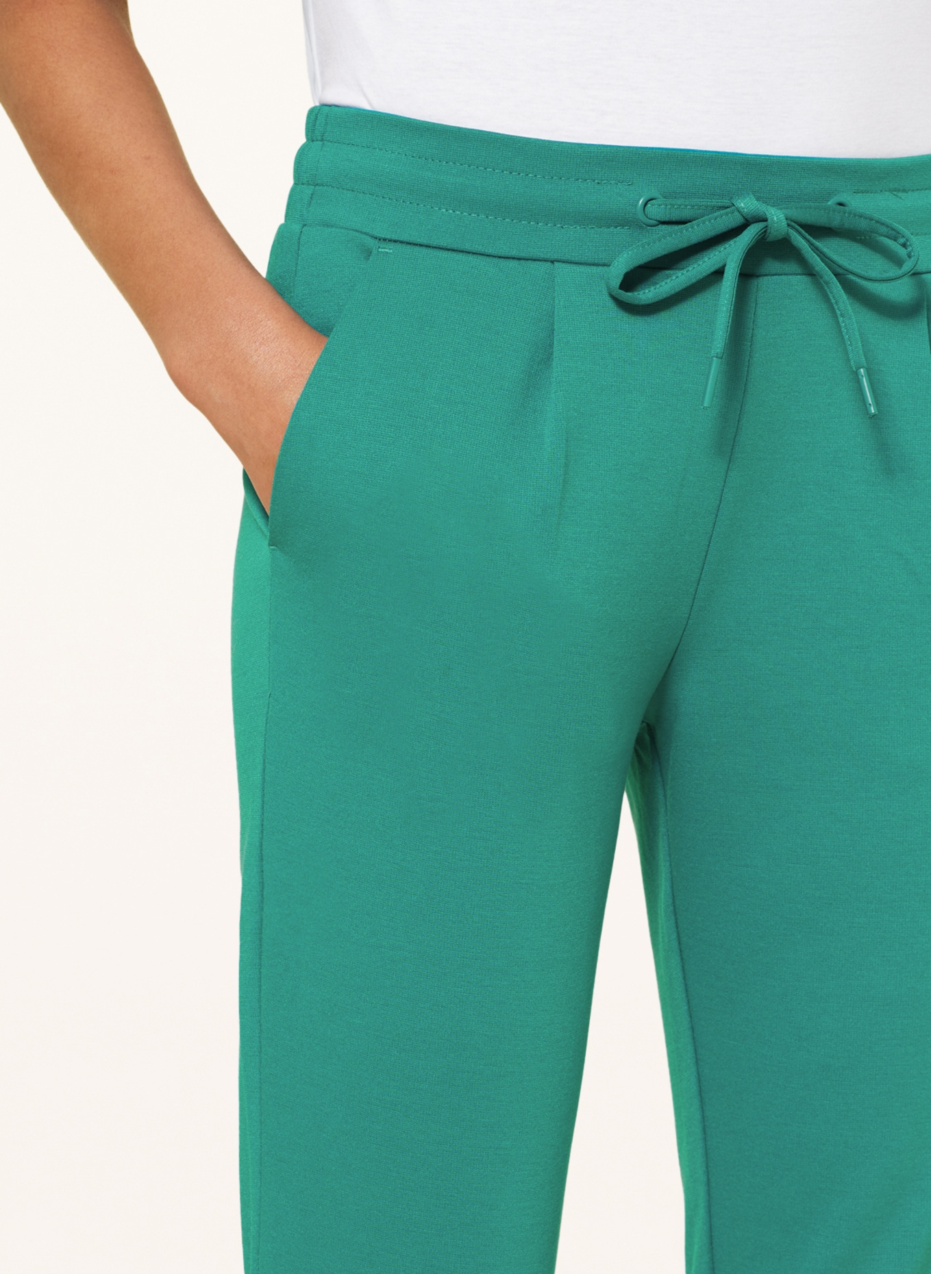 ICHI Jersey pants IHKATE in jogger style, Color: GREEN (Image 5)