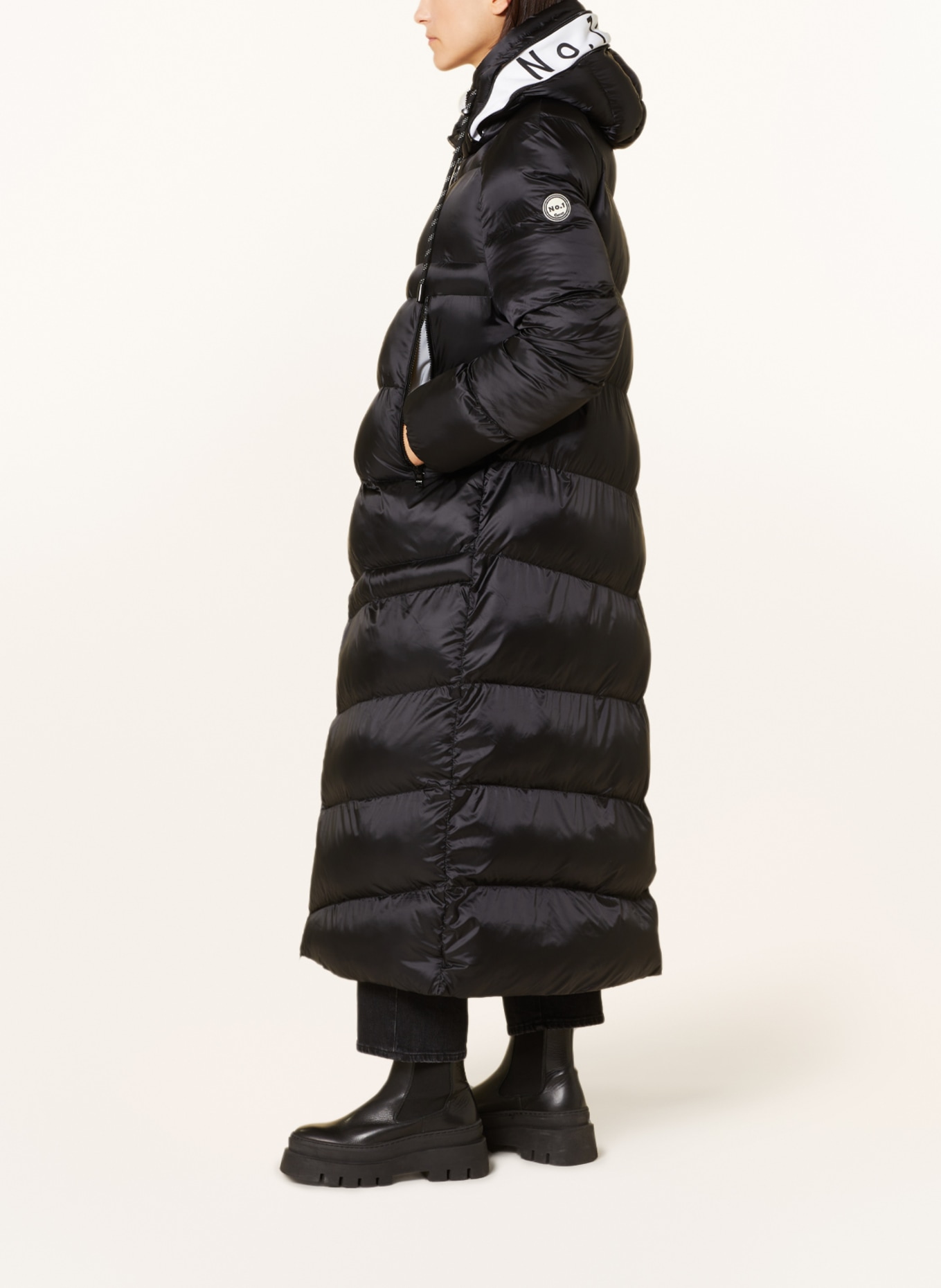 No.1 Como Quilted coat THORA, Color: BLACK (Image 4)