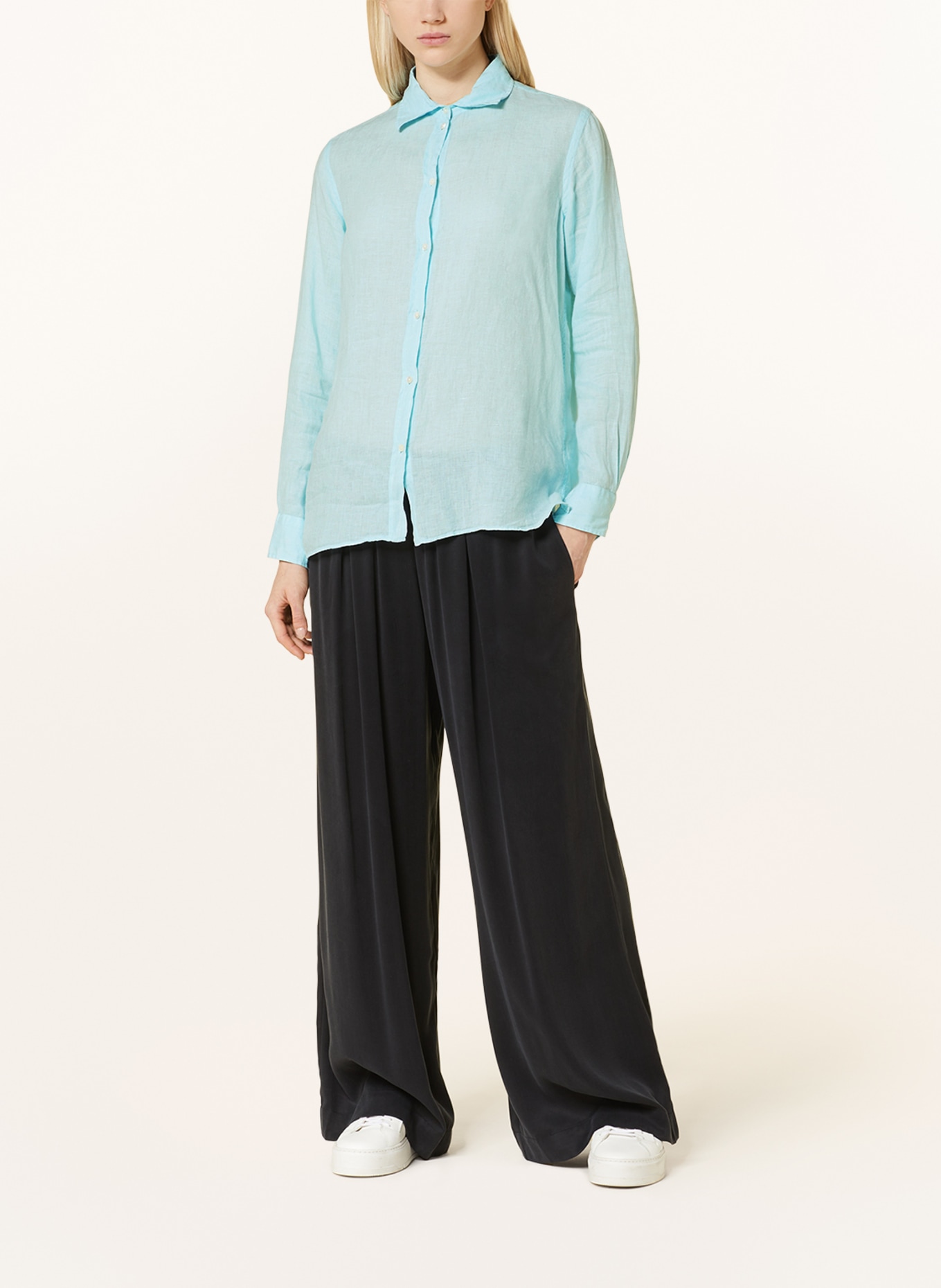 Juvia Shirt blouse GINGER made of linen, Color: TURQUOISE (Image 2)