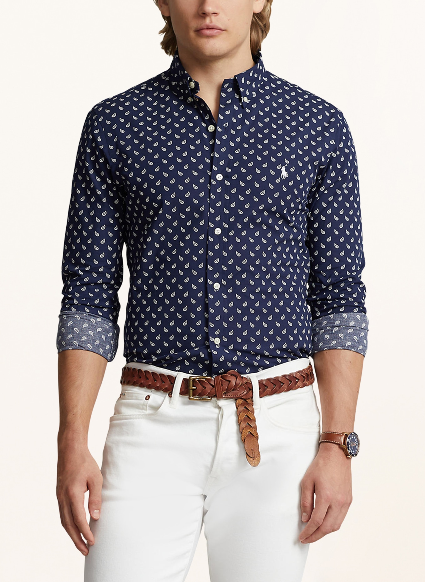 POLO RALPH LAUREN Shirt slim fit, Color: DARK BLUE/ WHITE (Image 4)
