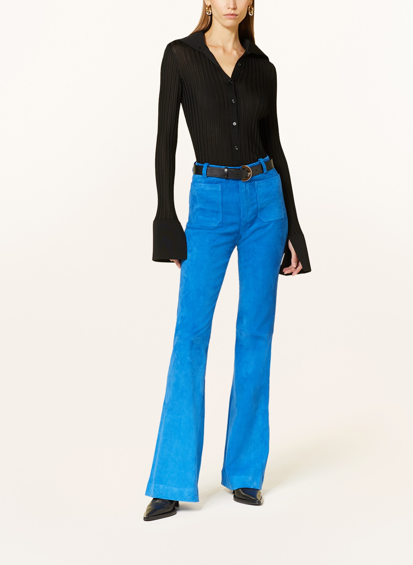 STOULS Leather trousers LAURENT, Color: BLUE (Image 2)