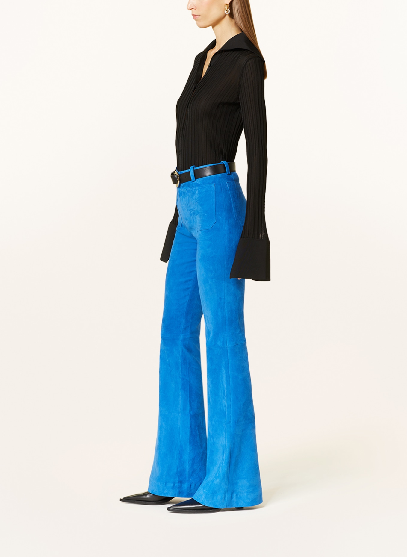 STOULS Leather trousers LAURENT, Color: BLUE (Image 4)