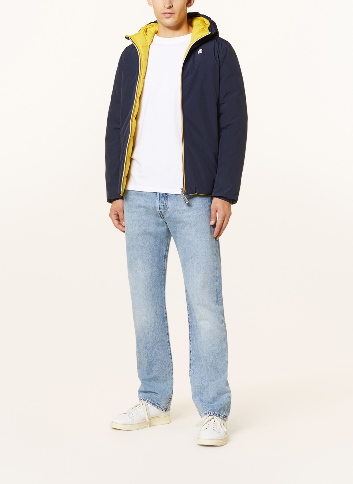 K WAY Reversible down jacket in dark blue