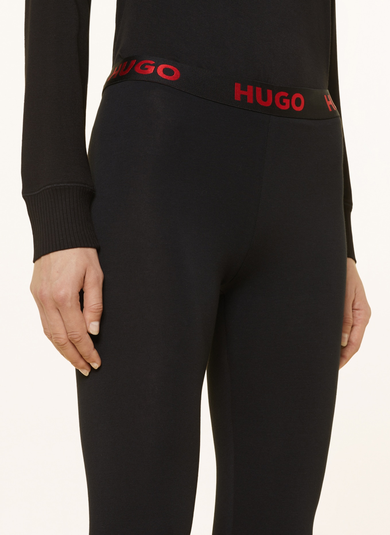 HUGO Lounge pants SPORTY LOGO, Color: BLACK (Image 5)