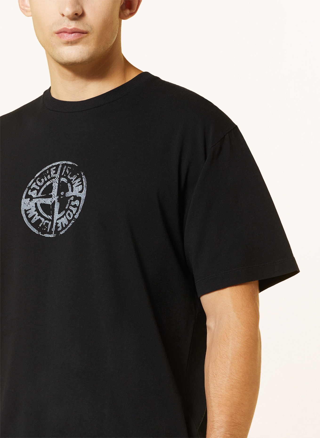 STONE ISLAND T-shirt, Color: BLACK (Image 4)