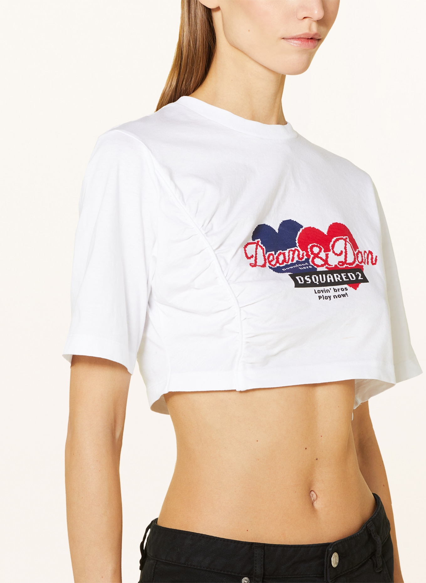 DSQUARED2 Cropped shirt, Color: WHITE (Image 4)